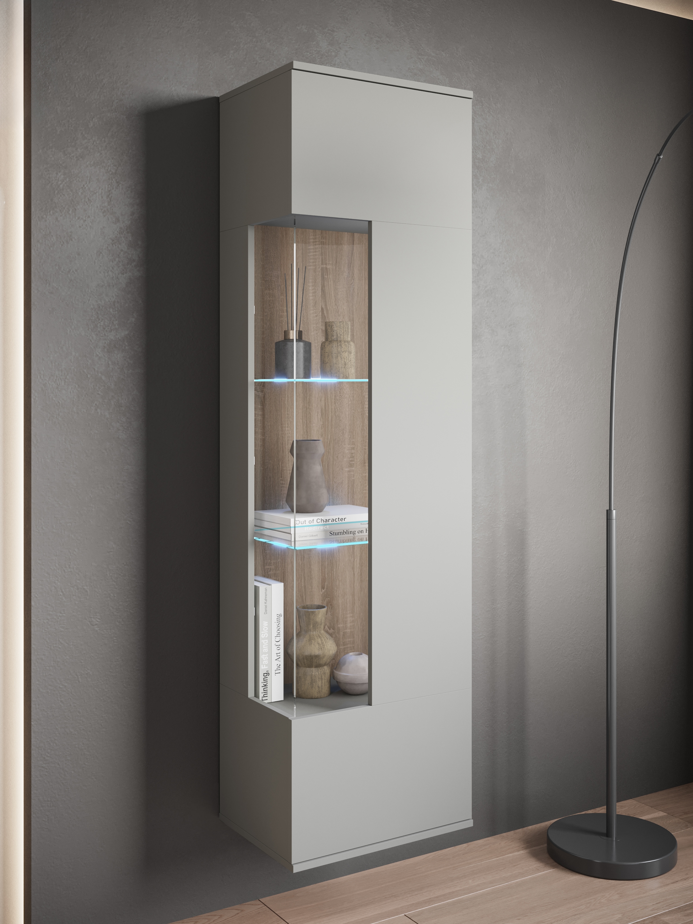 INOSIGN Vitrine »Kenia, stehend und hängend, Türanschlag wechselbar«, (1 St.), Vitrineschrank mit Glastüren 160 cm Höhe