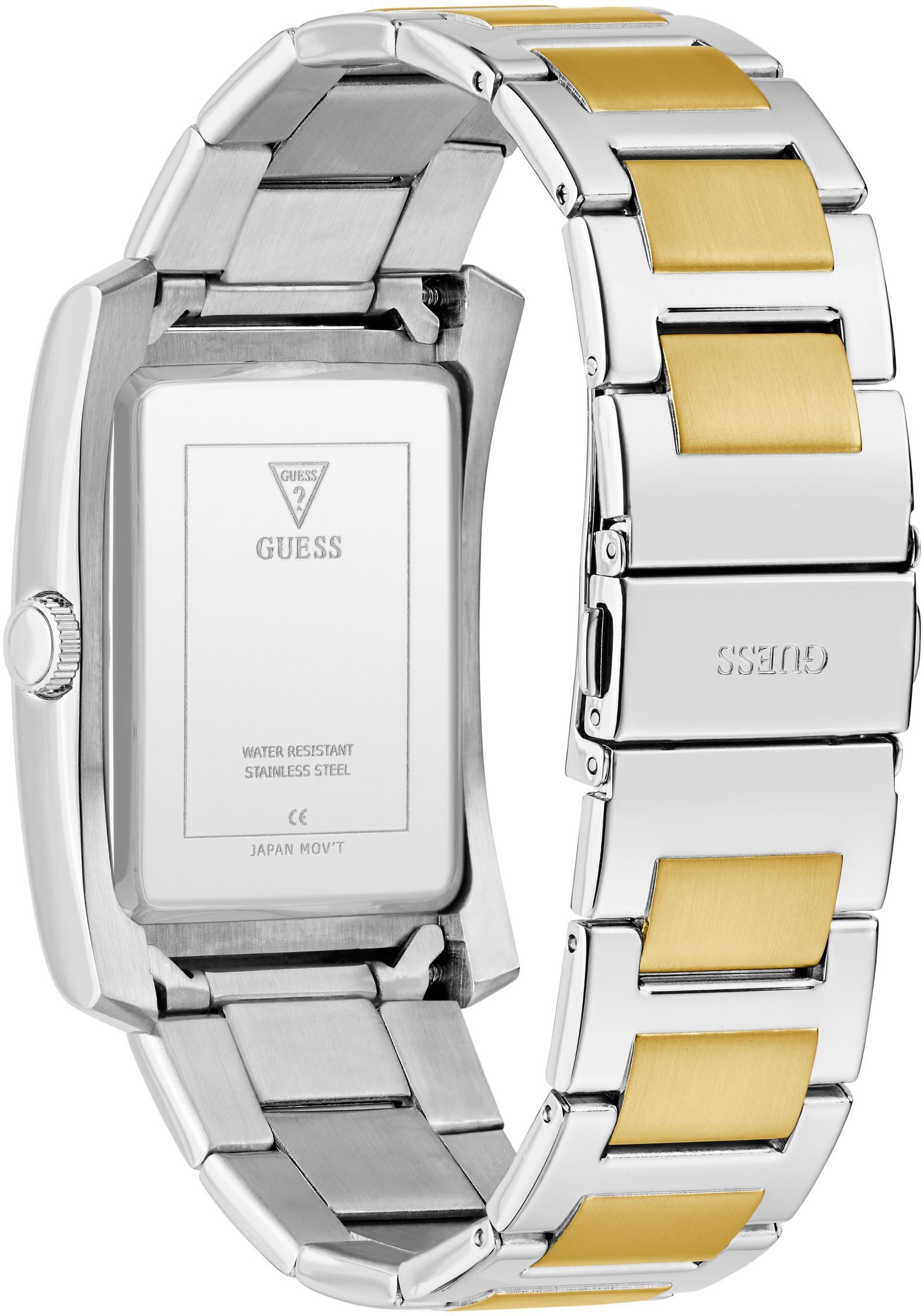 Guess Quarzuhr »CLYDE«, Armbanduhr, Herrenuhr, Edelstahlarmband