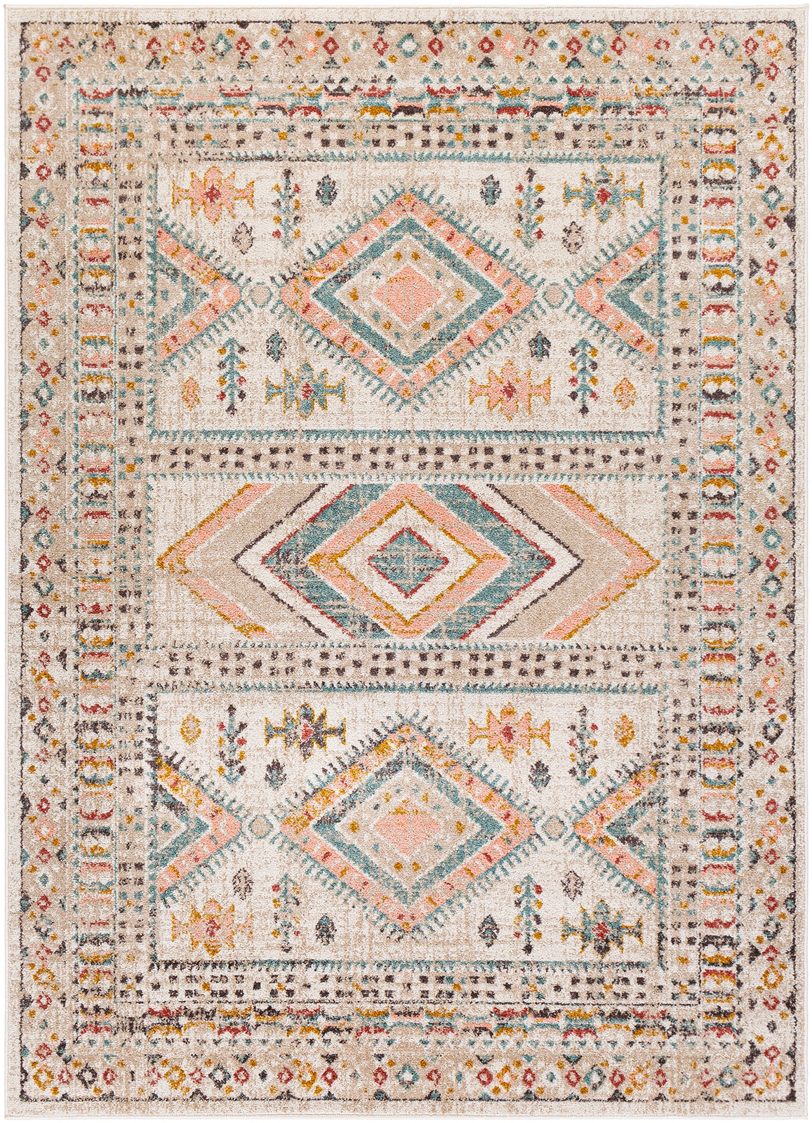 Livabliss Teppich »JAIPUR«, rechteckig, 13 mm Höhe, Skandinavischer Teppich, Kurzflor Boho-Wohnzimmerteppich, Läufer