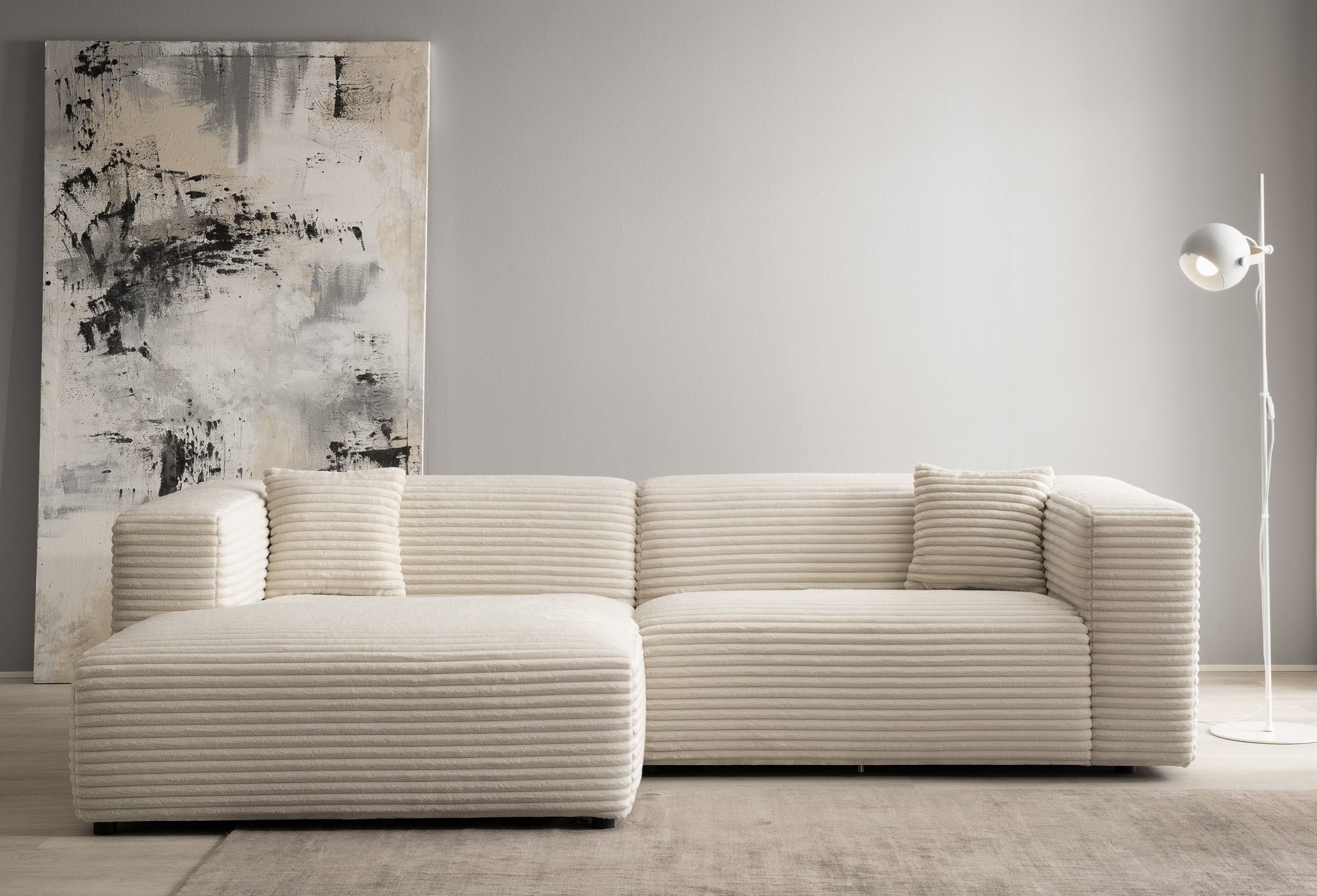 andas Ecksofa »BAKELS, L-Form in Cord oder Boucle-Stoff, moderne Couch«, wa günstig online kaufen