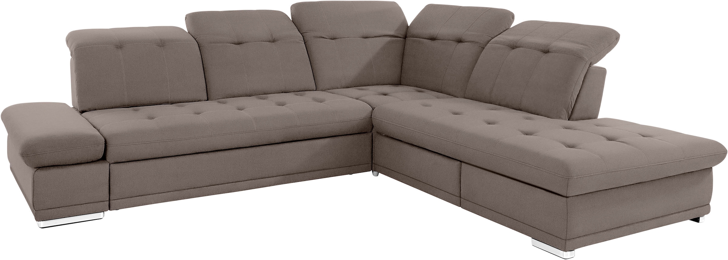 COTTA Ecksofa »Holiday L-Form mit Sitztiefen-, Armteil- und Kopfteilverstellung«, wahlweise mit Bettfunktion & Bettkasten