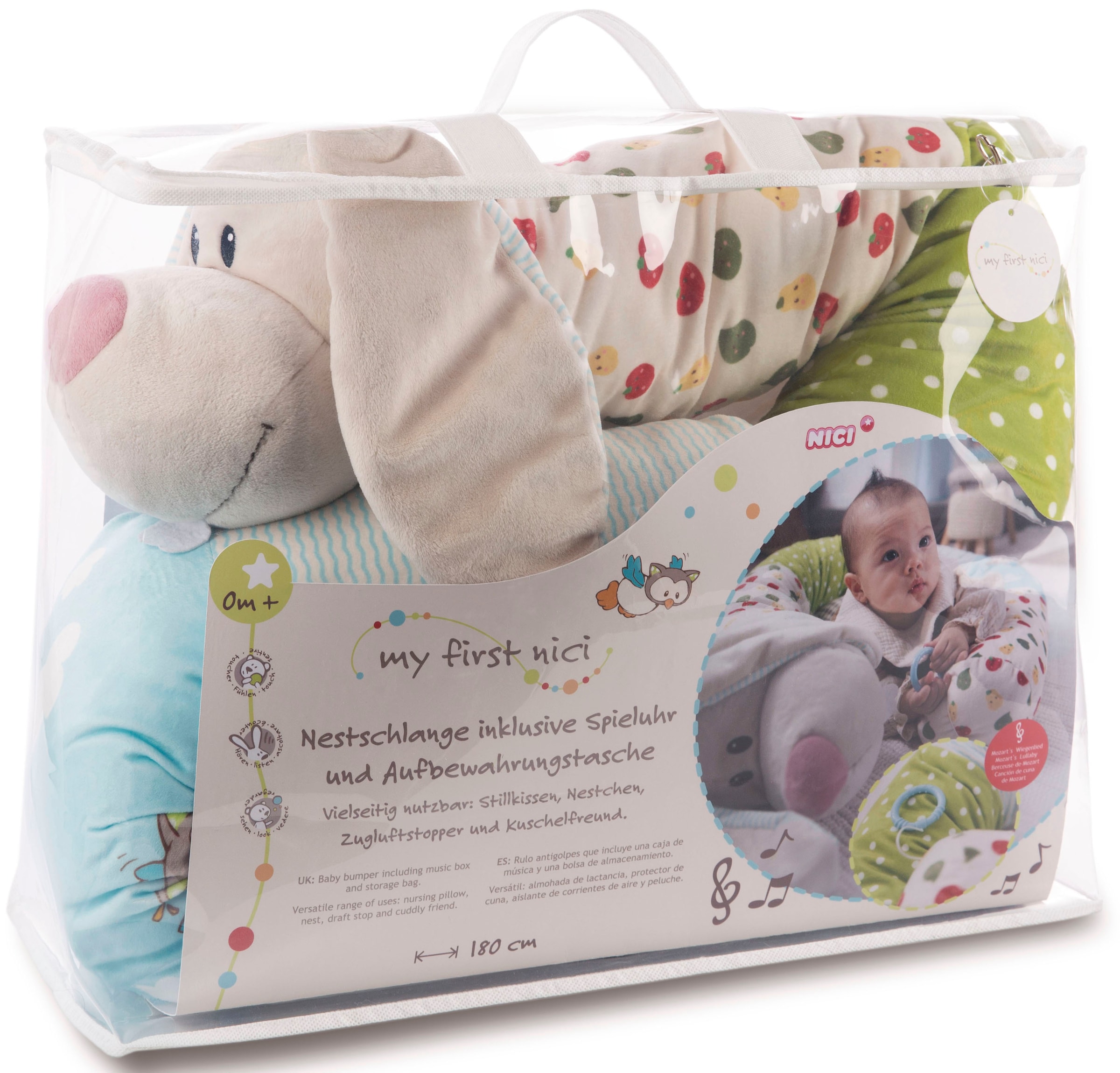 Nici Nestchenschlange »My First NICI, Nestschlange, 180 cm«, mit Spieluhr und Aufbewahrungstasche