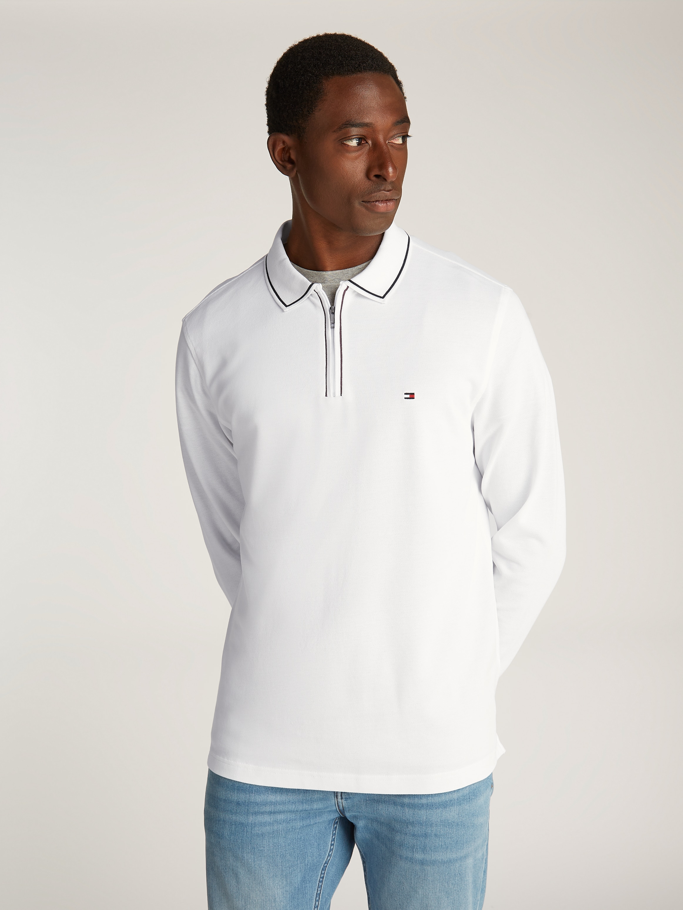 Tommy Hilfiger Langarm-Poloshirt »LS ZIP RWB DETAIL REG POLO«