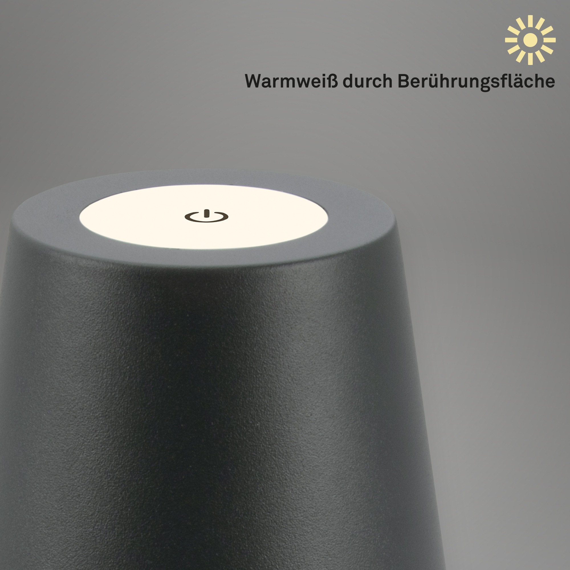 Briloner Leuchten Tischleuchte »2er Set LED Tischlampe kabellos, anthrazit«, 2er Set LED Tischlampe kabellos 36x10,5 cm Anthrazit