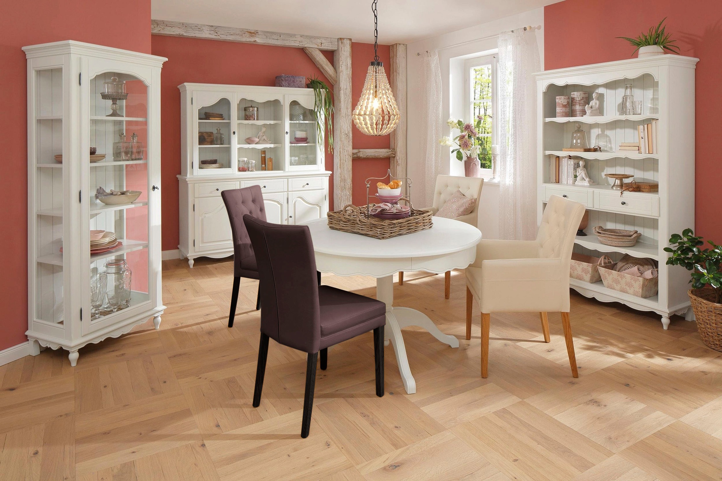 Home affaire 4-Fußstuhl »Colorado«, (Set), 6 St., Kunstleder, Beine aus Buche, wengefarben lackiert, Im 2er, 4er oder 6er-Set