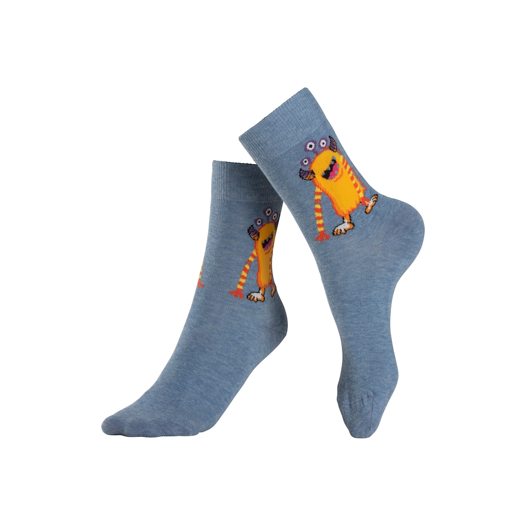 H.I.S Freizeitsocken, (5 Paar), mit lustigen Monstermotiven