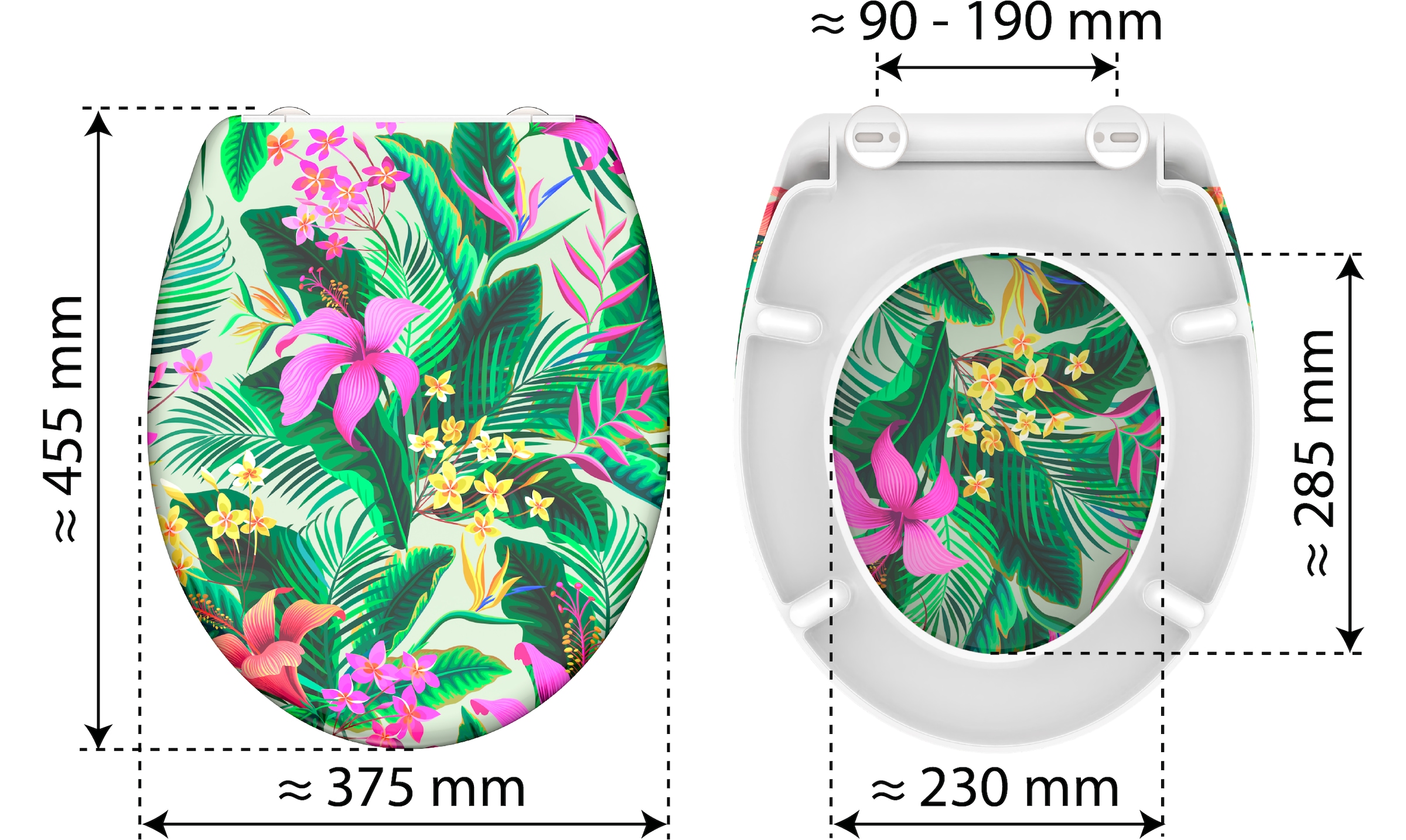 welltime WC-Sitz »TROPICAL«, Mit Absenkautomatik & Schnellverschluss