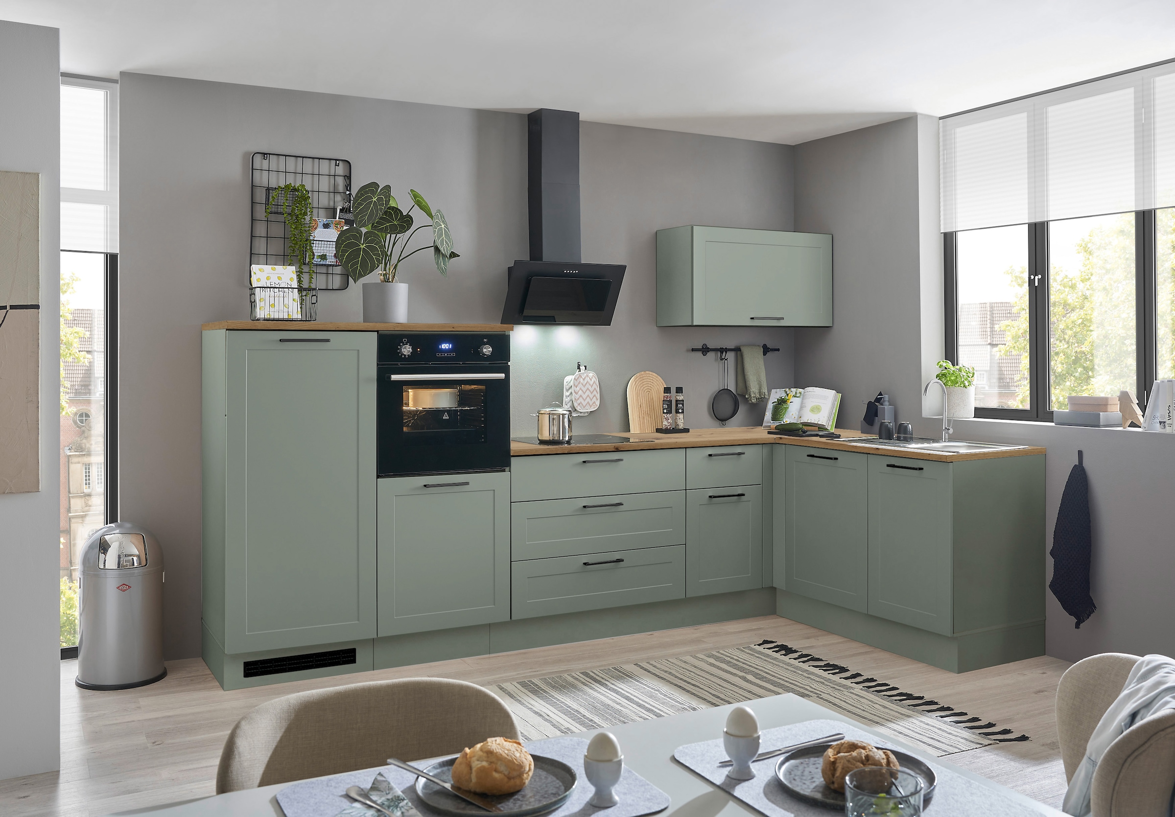 BASIC by Balculina Winkelküche »Marsi«, Stellmaße 320x175 cm, wahlweise mit E-Geräten, mit Soft-Close-Funktion