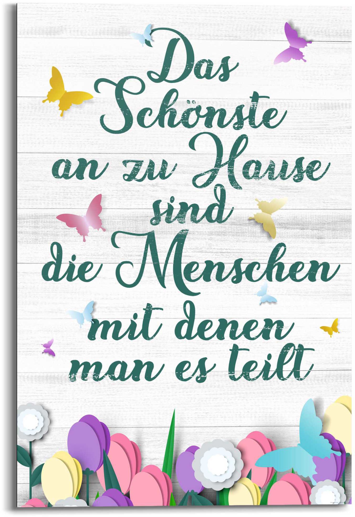 Reinders! Wandbild »Wandbild Zu Hause Familien - Lebensfreude - Weisheit«, Schriftzug, (1 St.)