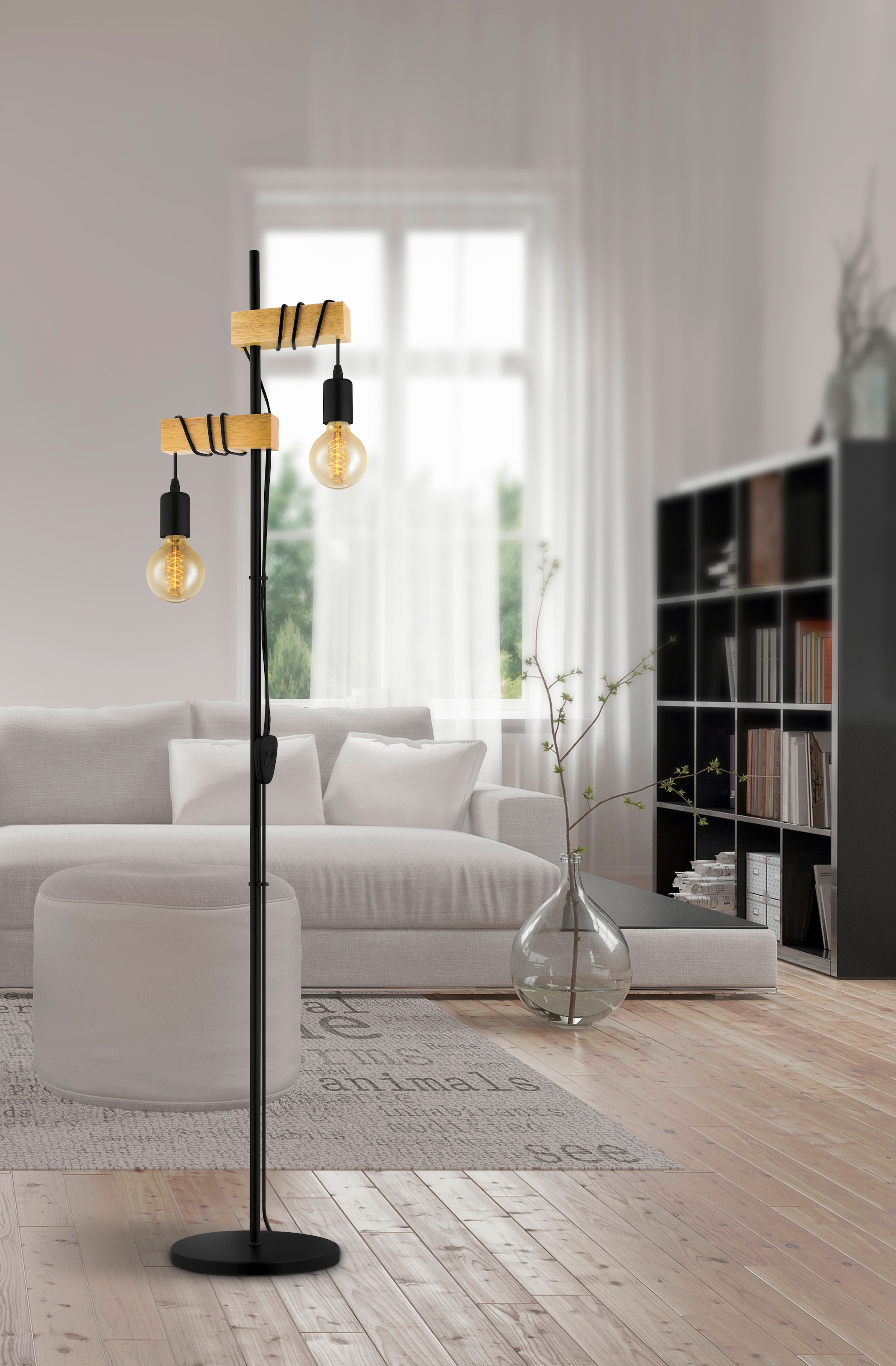 EGLO Stehlampe »TOWNSHEND«, 2 flammig, Leuchtmittel E27 | ohne Leuchtmittel