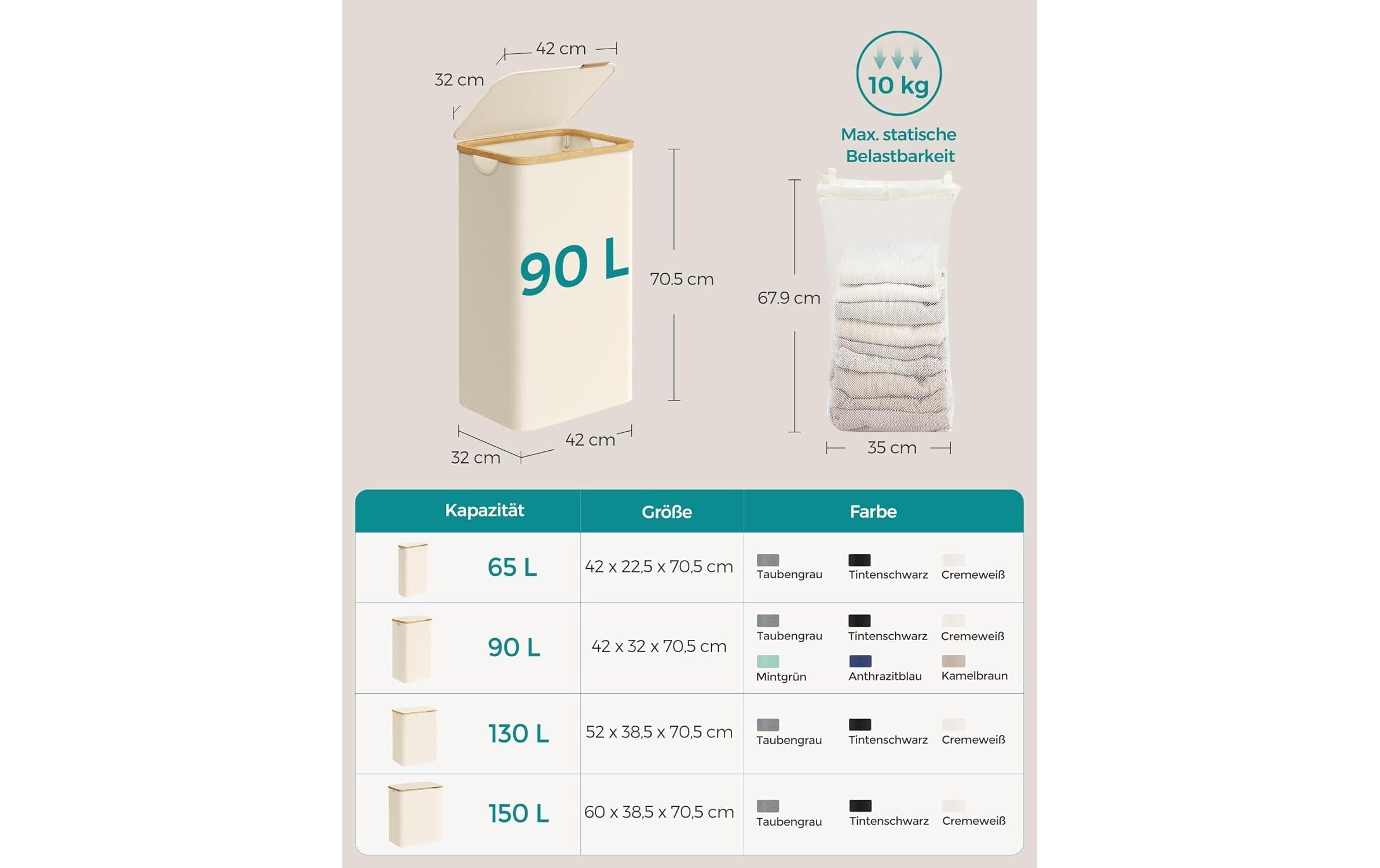 SONGMICS Wäschekorb »90 l«