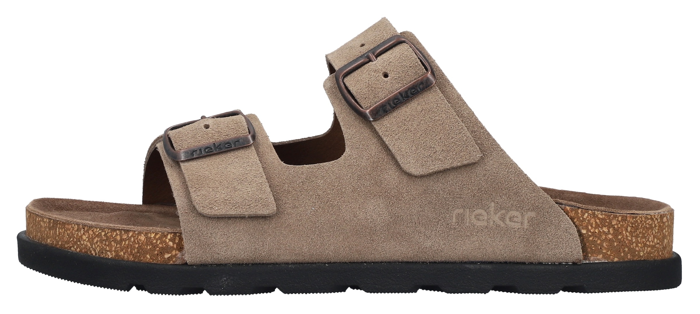 Rieker Pantolette, Sommerschuh, Strandschuh, Hausschuh mit bequemem Fußbett