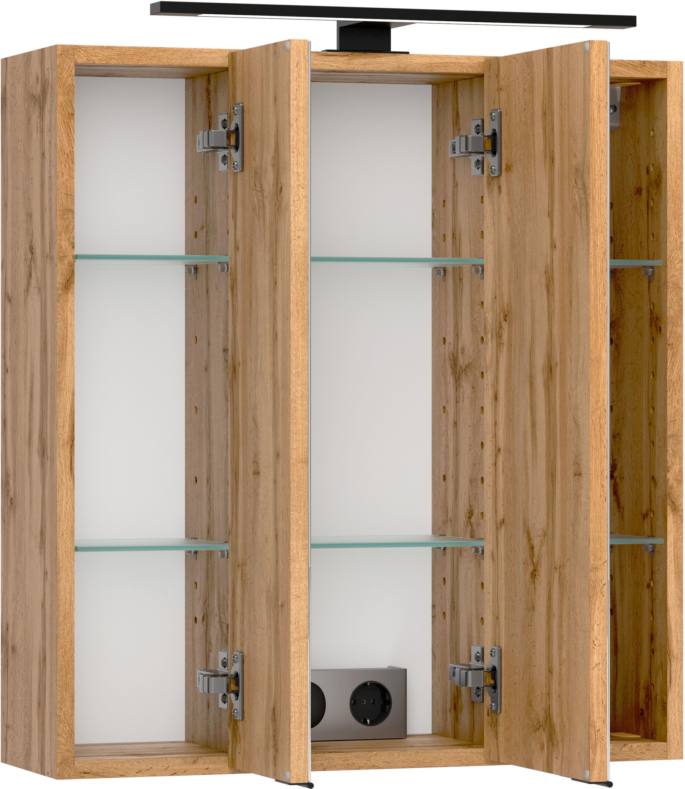 welltime Spiegelschrank, Welltime, Breite 60 cm, mittlere Tür reversibel, gedämpft