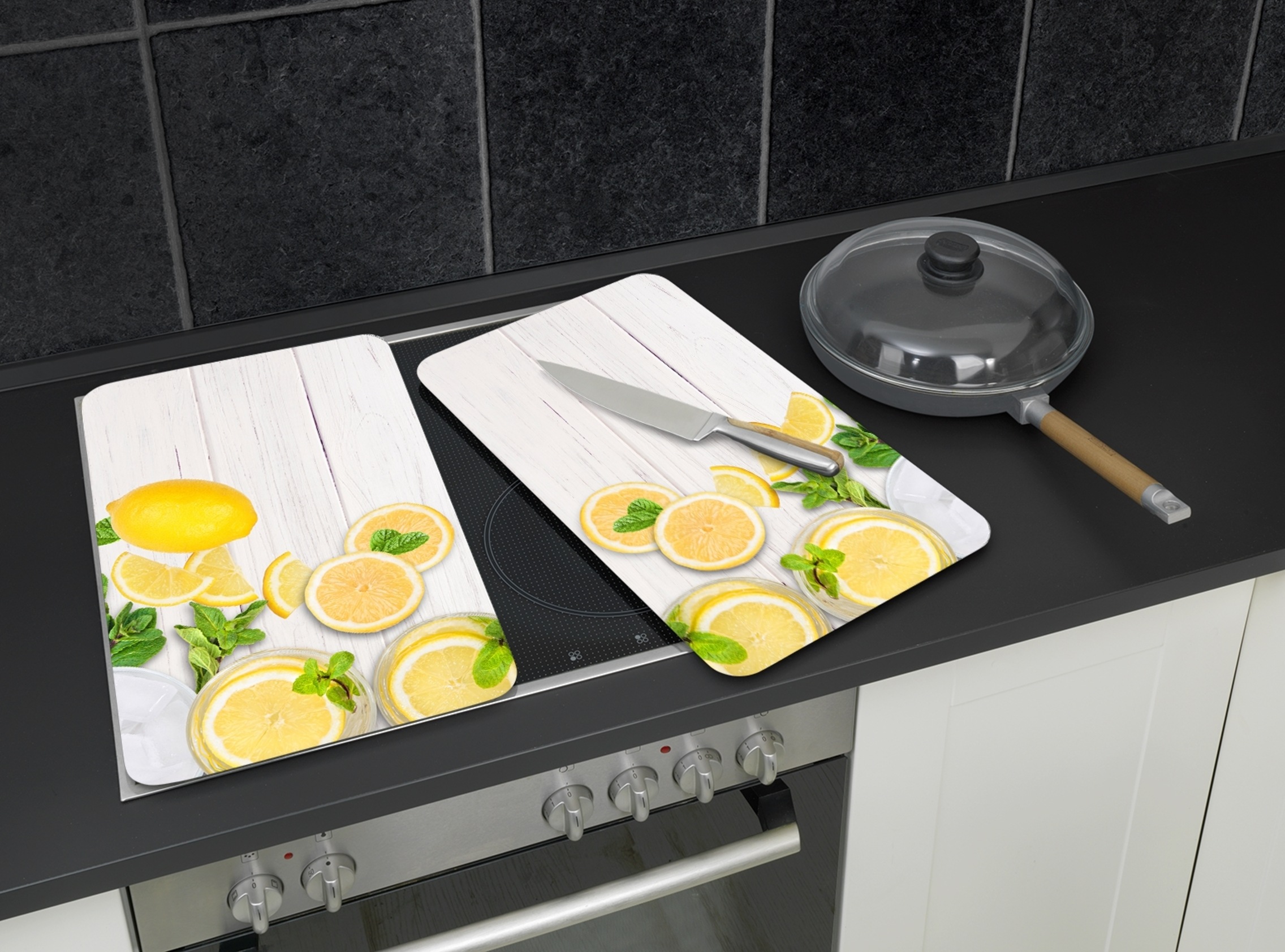 WENKO Herd-Abdeckplatte »Universal Modell Zitronen«, (Set, 2 tlg.), Herdabd günstig online kaufen