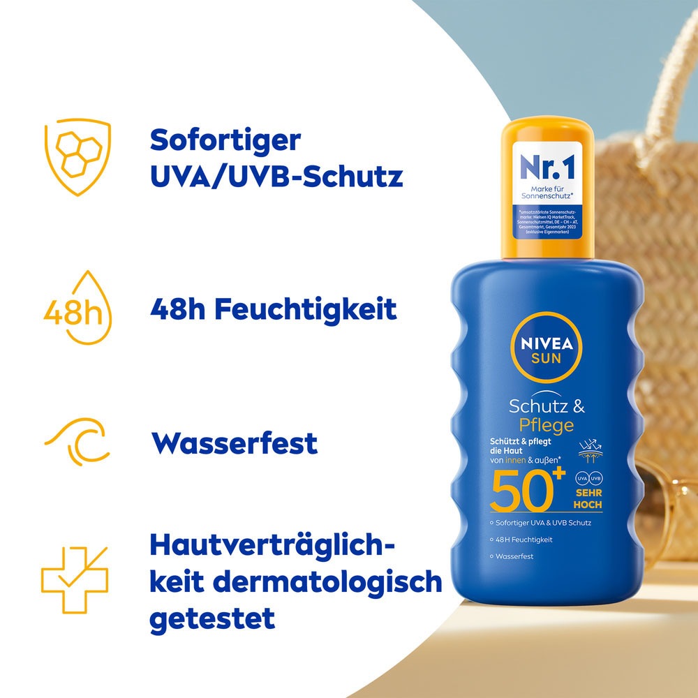 Nivea Sun Sonnenschutzpflege »UV GESICHT Sensitiv Sonnenschutz LSF50 & Sonnenspray LSF50+«, (Set)