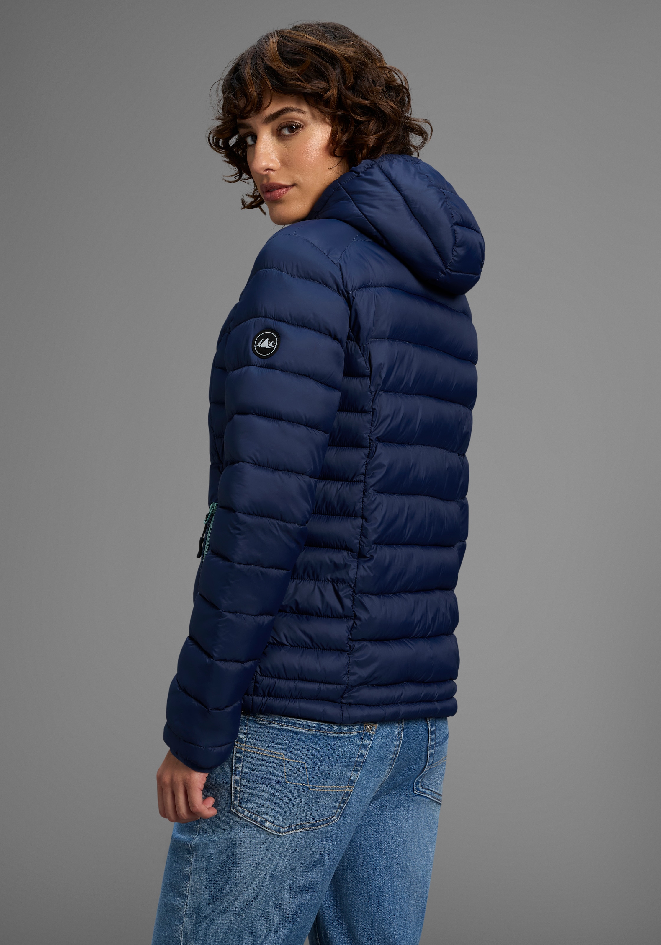 Polarino Steppjacke mit Kapuze Übergangsjacke für kühle Tage,  aus leichtem Webmaterial
