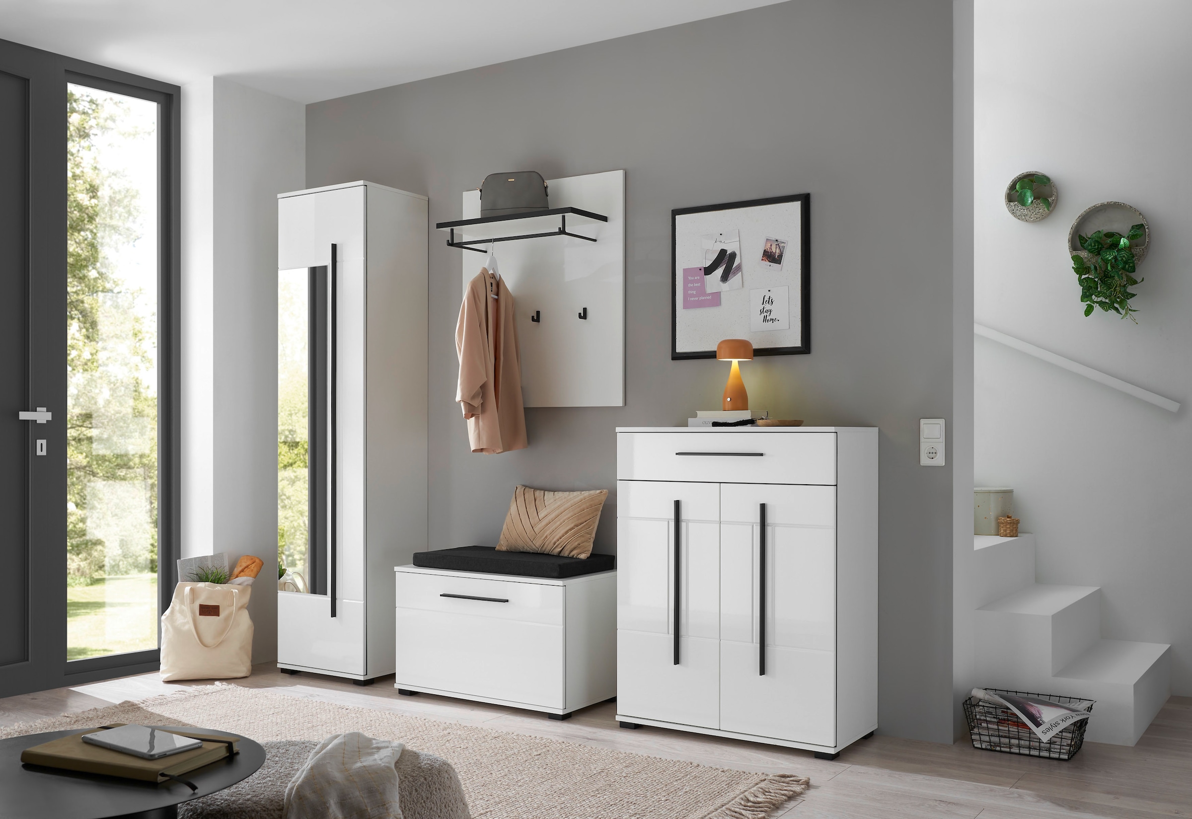 Home affaire Garderobenpaneel »Cantara, Wandregal, Flurgarderobe mit Hutablage, Kleiderstange & Haken« vielseitig einsetzbar, in zwei Farben verfügbar, 79 cm breit