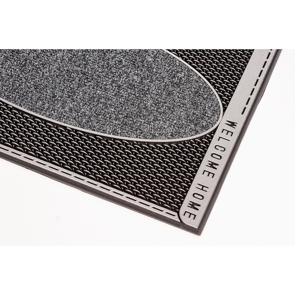 CarFashion Fußmatte »DC Clean Welliton, Welcome«, rechteckig, 8 mm Höhe, Schmutzfangmatte, mit Spruch, In- und Outdoor geeignet