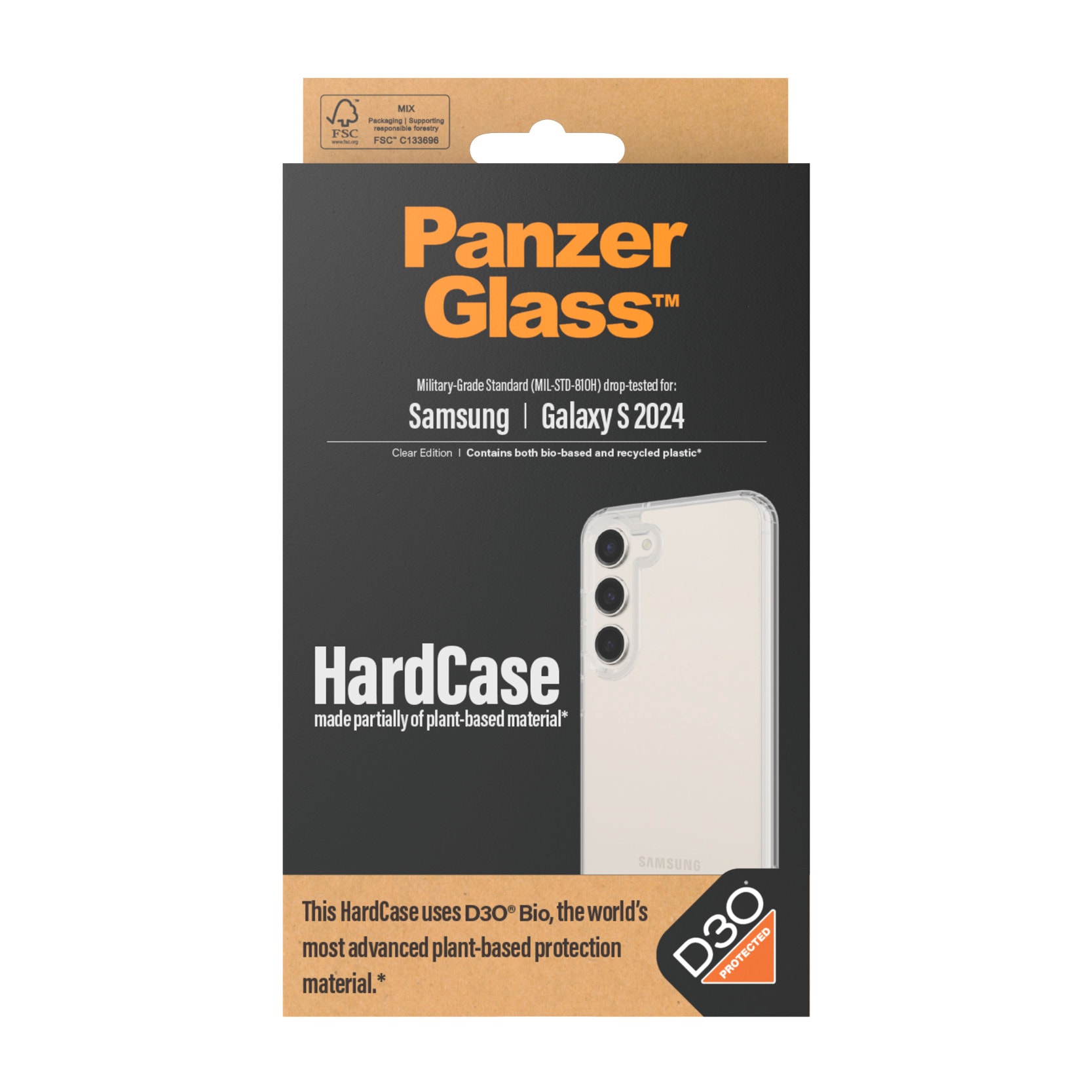 PanzerGlass Handyhülle »HardCase aus D3O für Samsung Galaxy S24«, Militärstandard MIL-STD 810H Backcover Schutzhülle stoßfest kratzfest