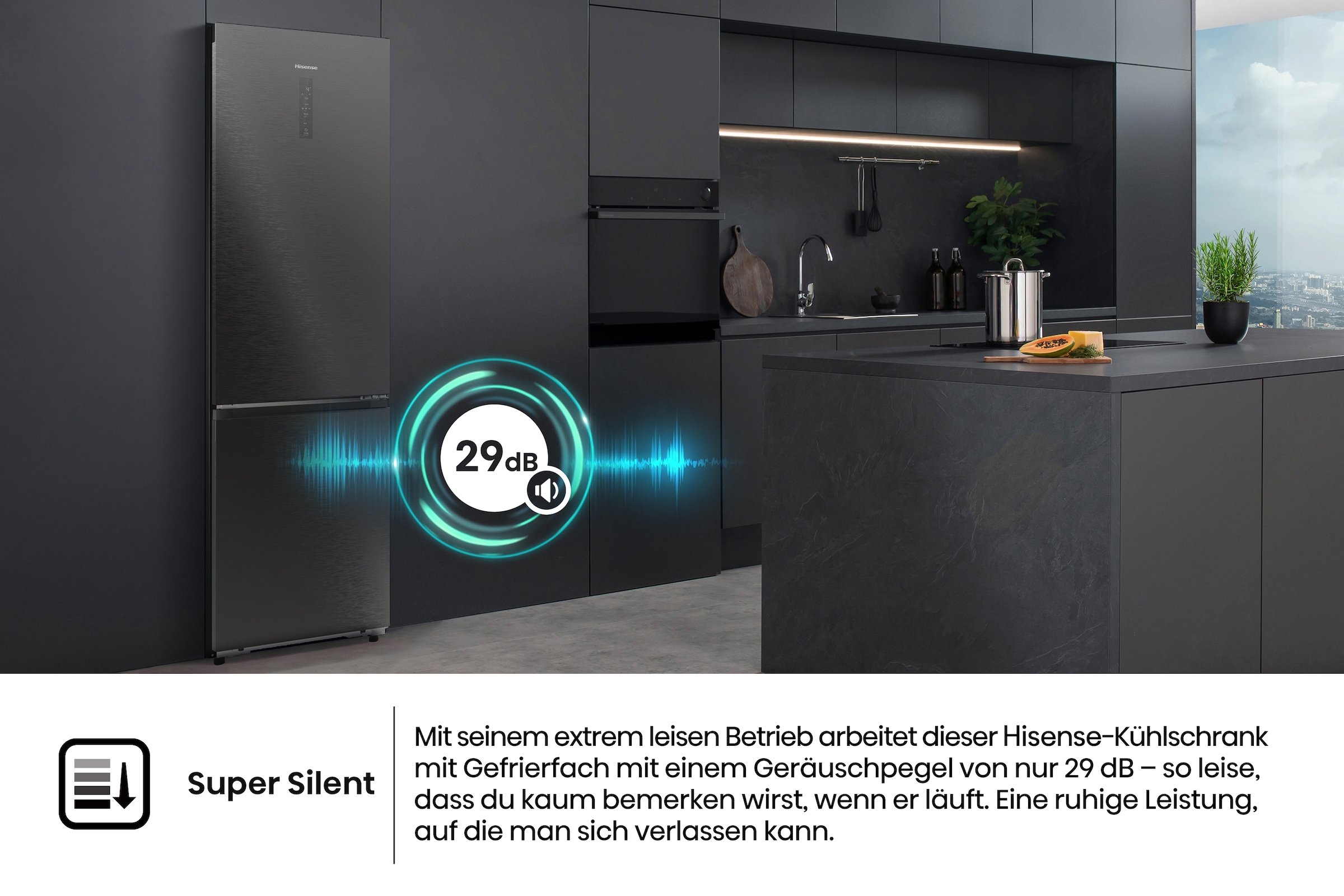 Hisense Kühl-/Gefrierkombination »RB5P410SAFA« 203 cm hoch 59,5 cm breit BigVolumen Modell mit insgesamt 413 Liter