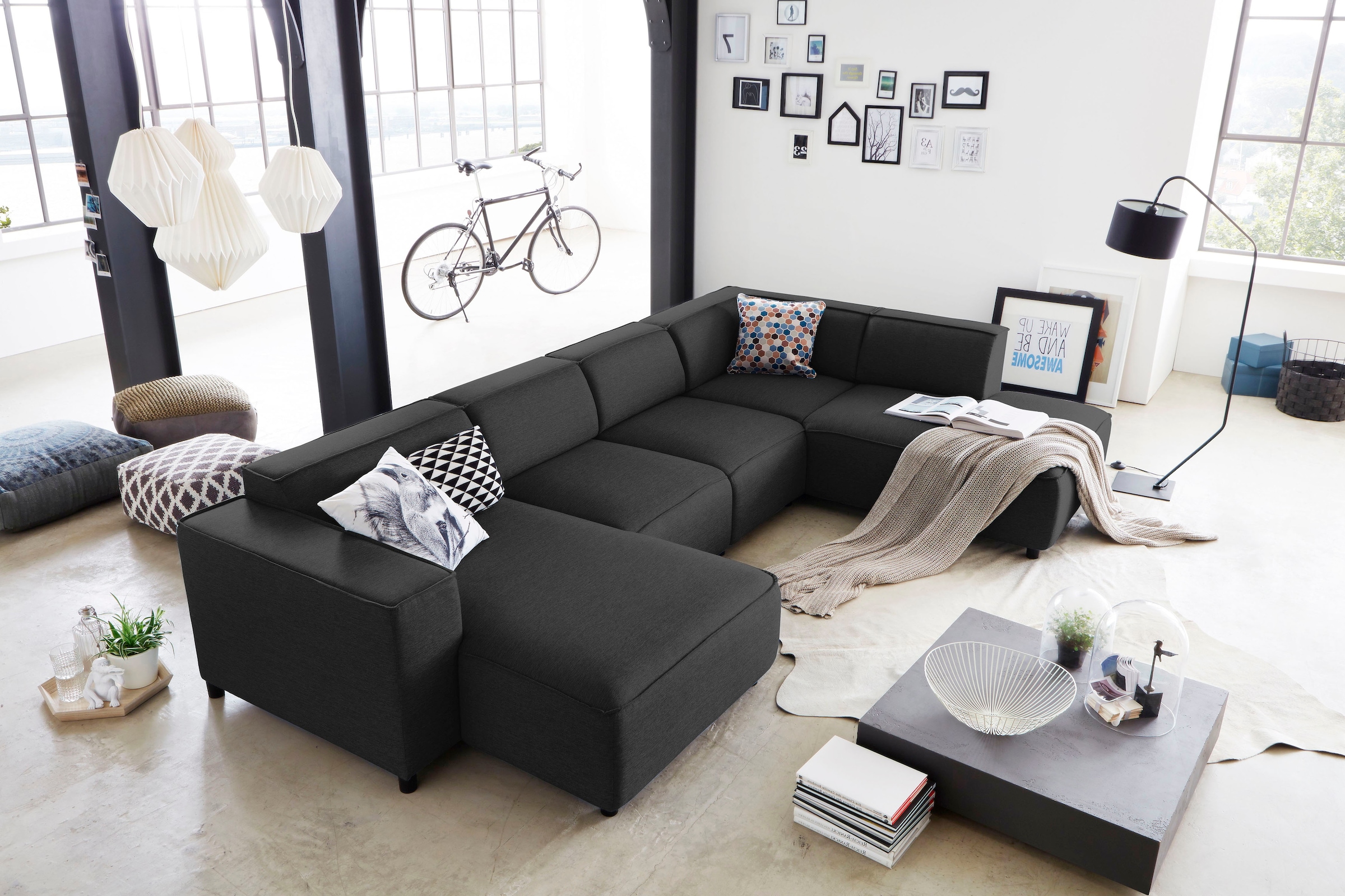 ATLANTIC home Sitzfläche, bestellen XXL modular U-Form »Bulky«, aufgebaut in Wohnlandschaft Raten und auf collection