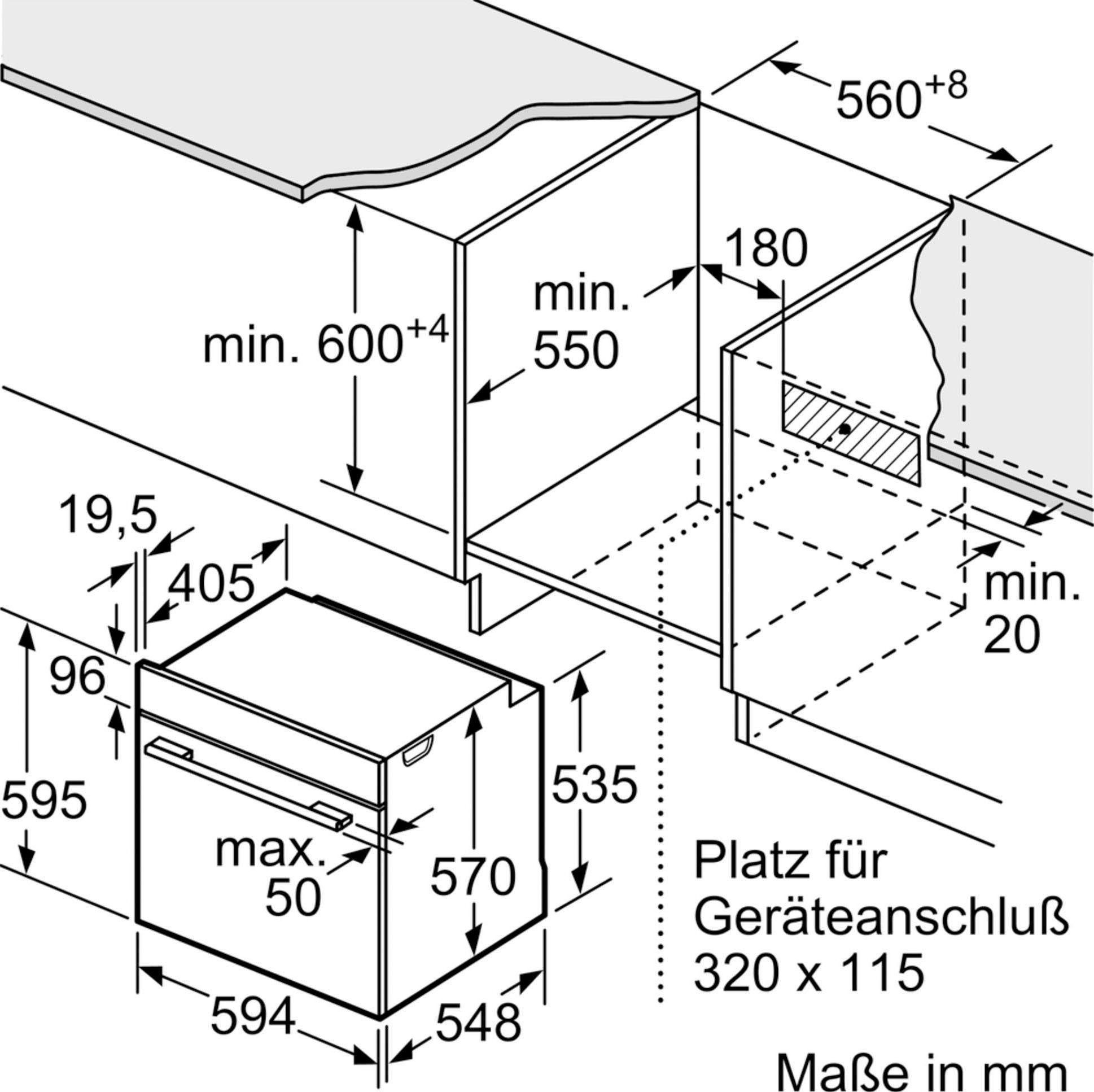 12. Bild von SIEMENS Einbaubackofen »HB579GBS0«, iQ500, HB579GBS0, mit Teleskopauszug nachrüstbar, Pyrolyse-Selbstreinigung