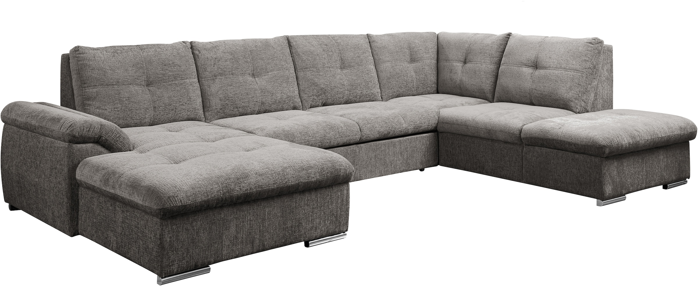 WERK2 Wohnlandschaft »Arena, B/T: 339/220 cm breit, moderner, einladender Sitzkomfort« mit Schlaffunktion und Bettkasten, U-Form