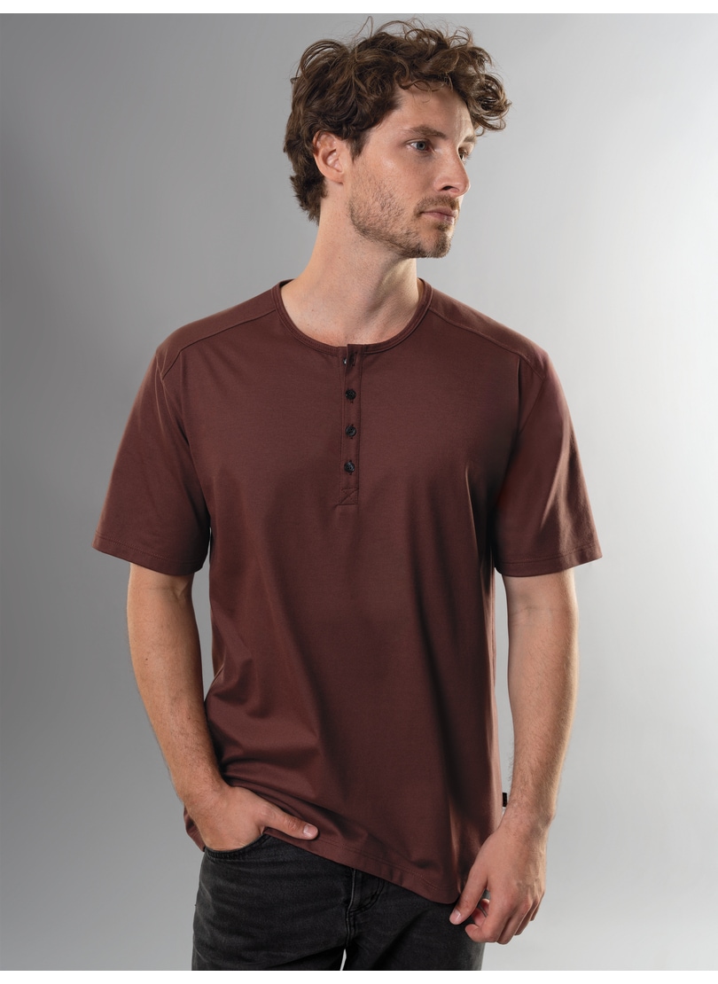 Trigema T-Shirt »TRIGEMA T-Shirt mit kaufen Baumwolle« online Knopfleiste DELUXE