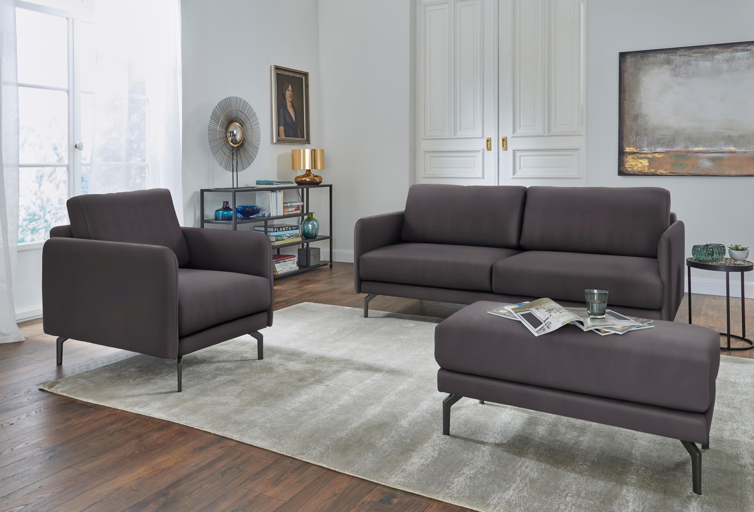 Creation BY ROLF BENZ 2-Sitzer »CR.450, Designsofa, Loungesofa«, Armlehne sehr schmal, Alugussfüße in umbragrau, Breite 150 cm