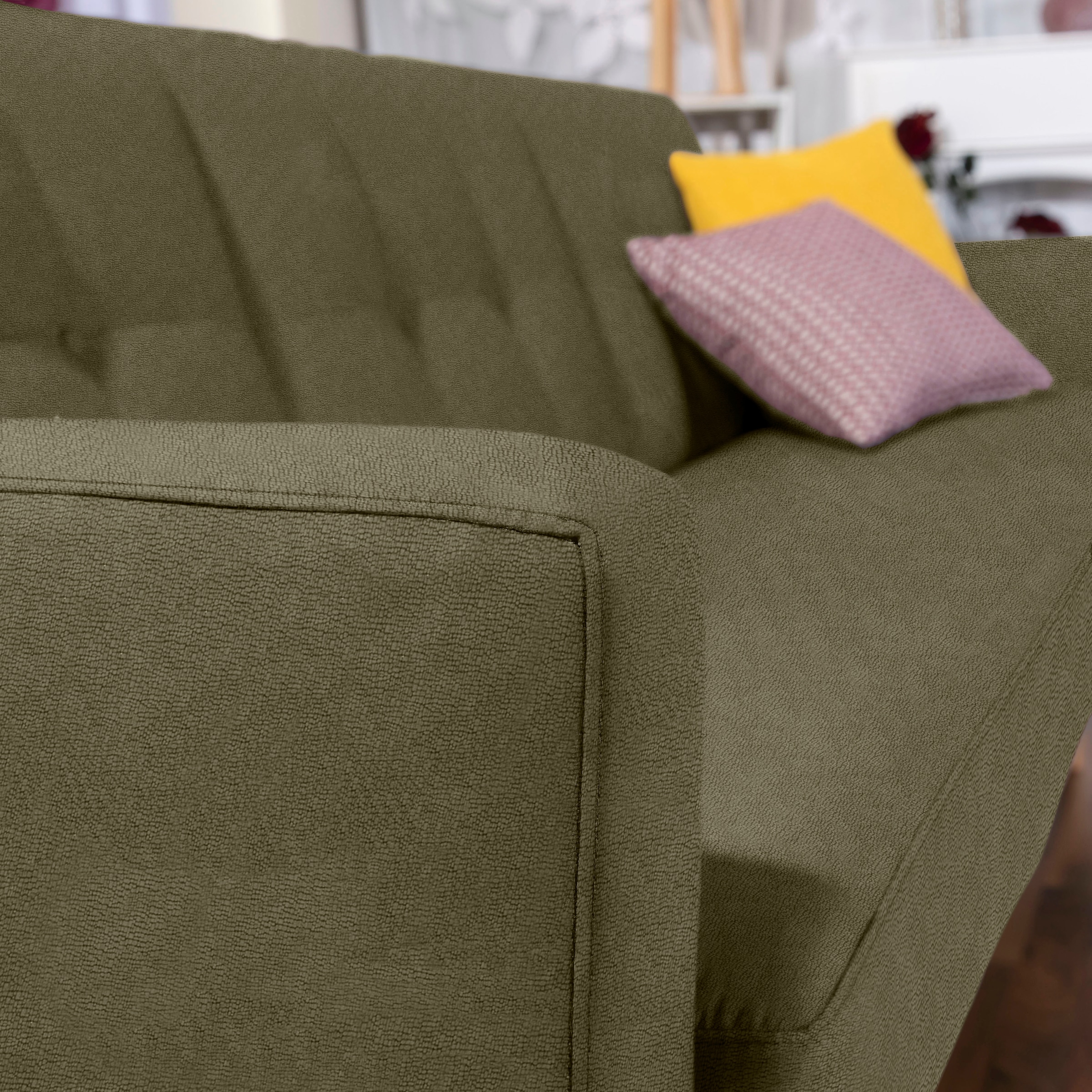 Max Winzer® 3-Sitzer »Jesper Kippcouch mit komfortablem Federkern, klassisch und modern«, Schlafsofa mit Knopfheftung im Rücken, inklusive Bettkasten