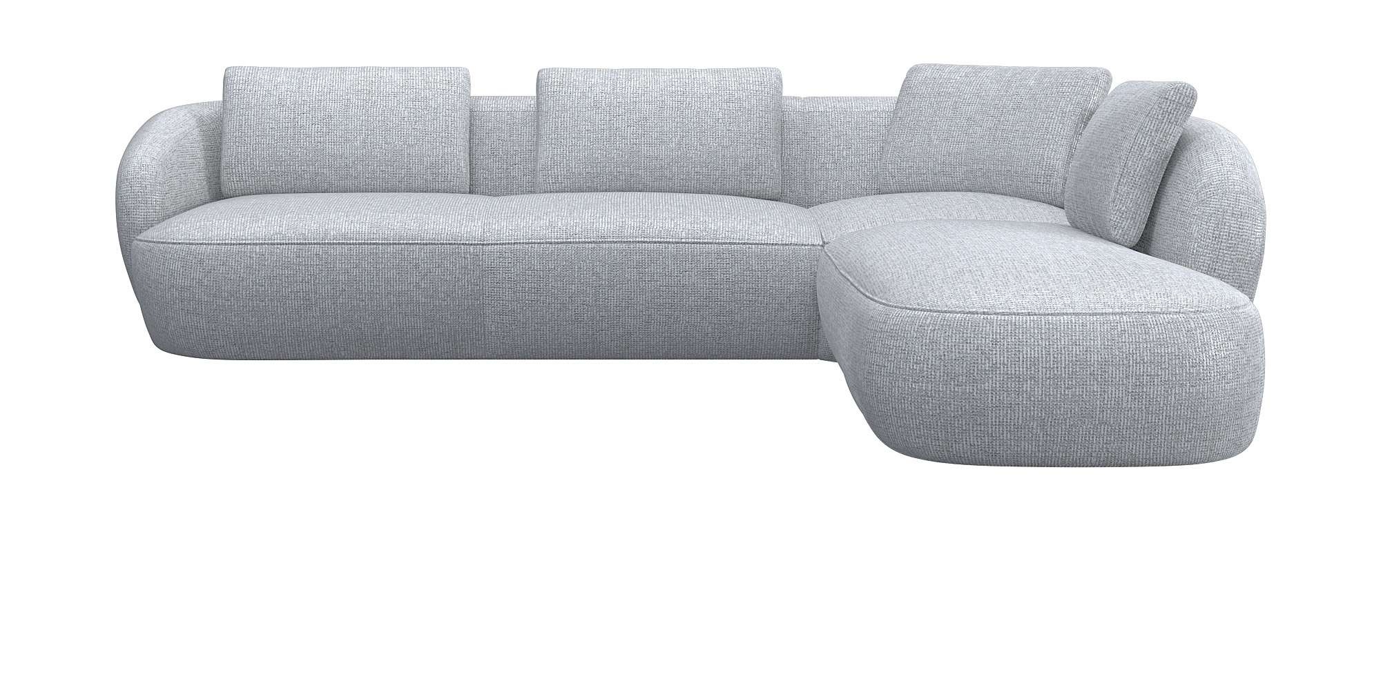 FLEXLUX Ecksofa »Torino, rund, L-Form, Sofa-Ecke mit Ottomane«, Modernes, o günstig online kaufen