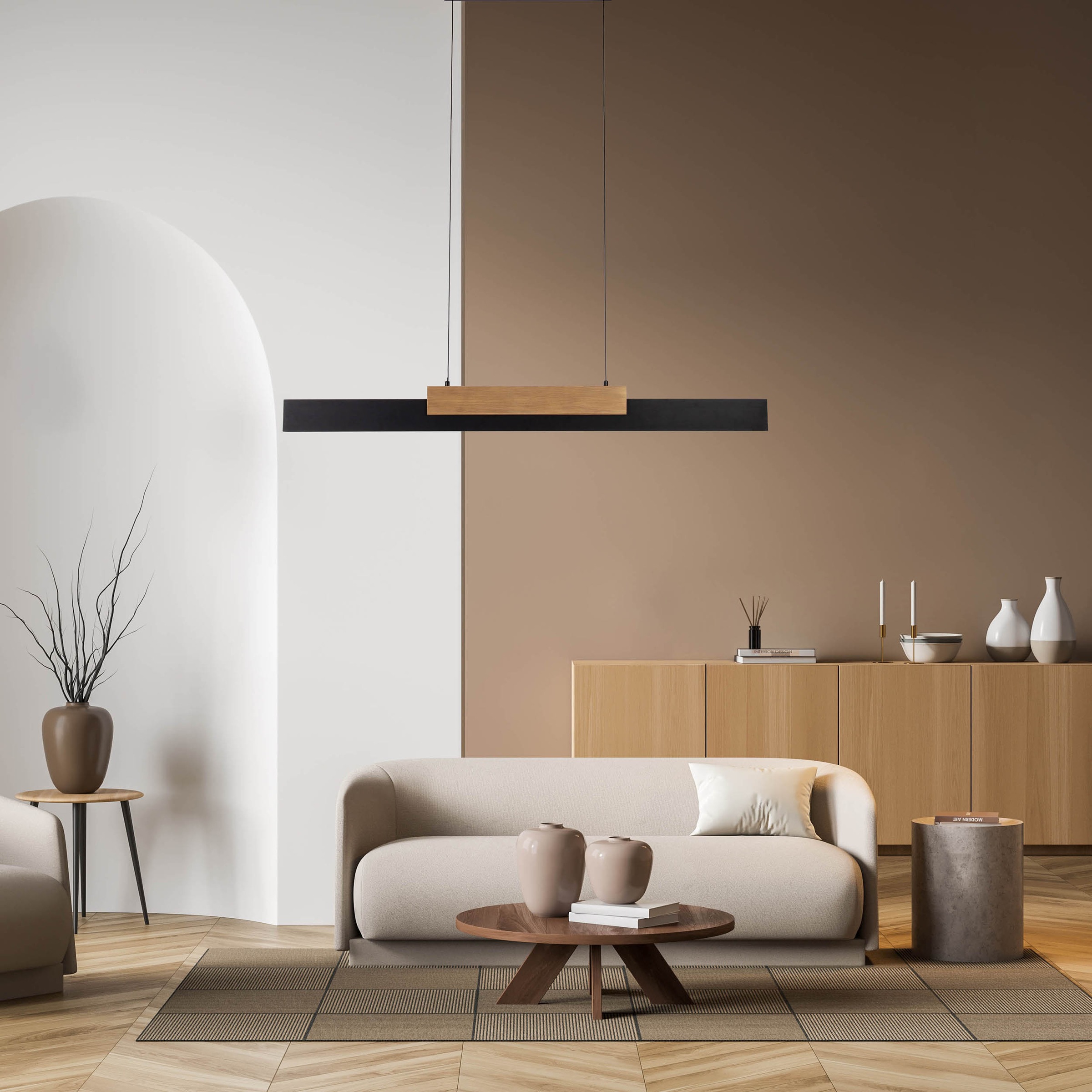 näve LED Pendelleuchte »Wiebke« LED-Modul 1 Stk. Warmweiß mit Holz, dimmbar günstig online kaufen