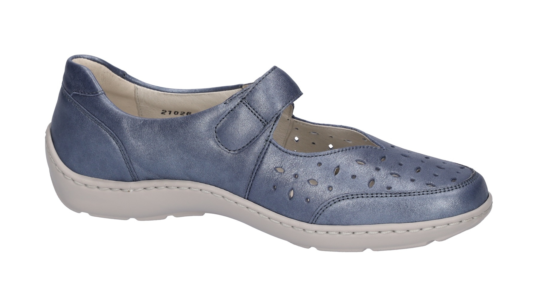 Waldläufer Riemchenballerina »HENNI«, Keilabsatz, Halbschuh, Komfortschuh mit Perforation, Weite H