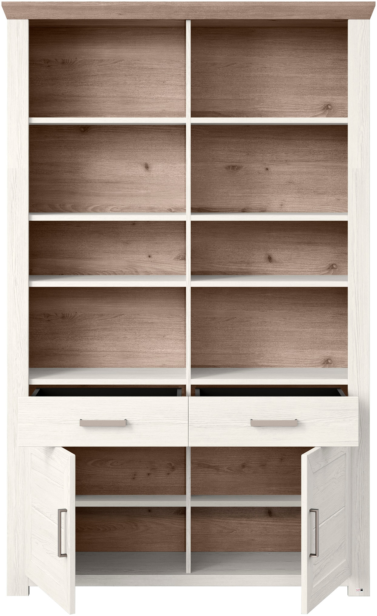 set one by Musterring Aktenregal »York«, offenes Design, wahlweise mit Beleuchtung, 3 Farben, Breite 129 cm