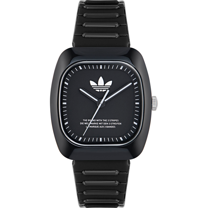 ADIDAS ORIGINALS Quarzuhr »RETRO WAVE TWO« Armbanduhr, Herrenuhr, Damenuhr, unisex, Kunststoffarmband schwarz Formschöne Armbanduhr für Sie & Ihn