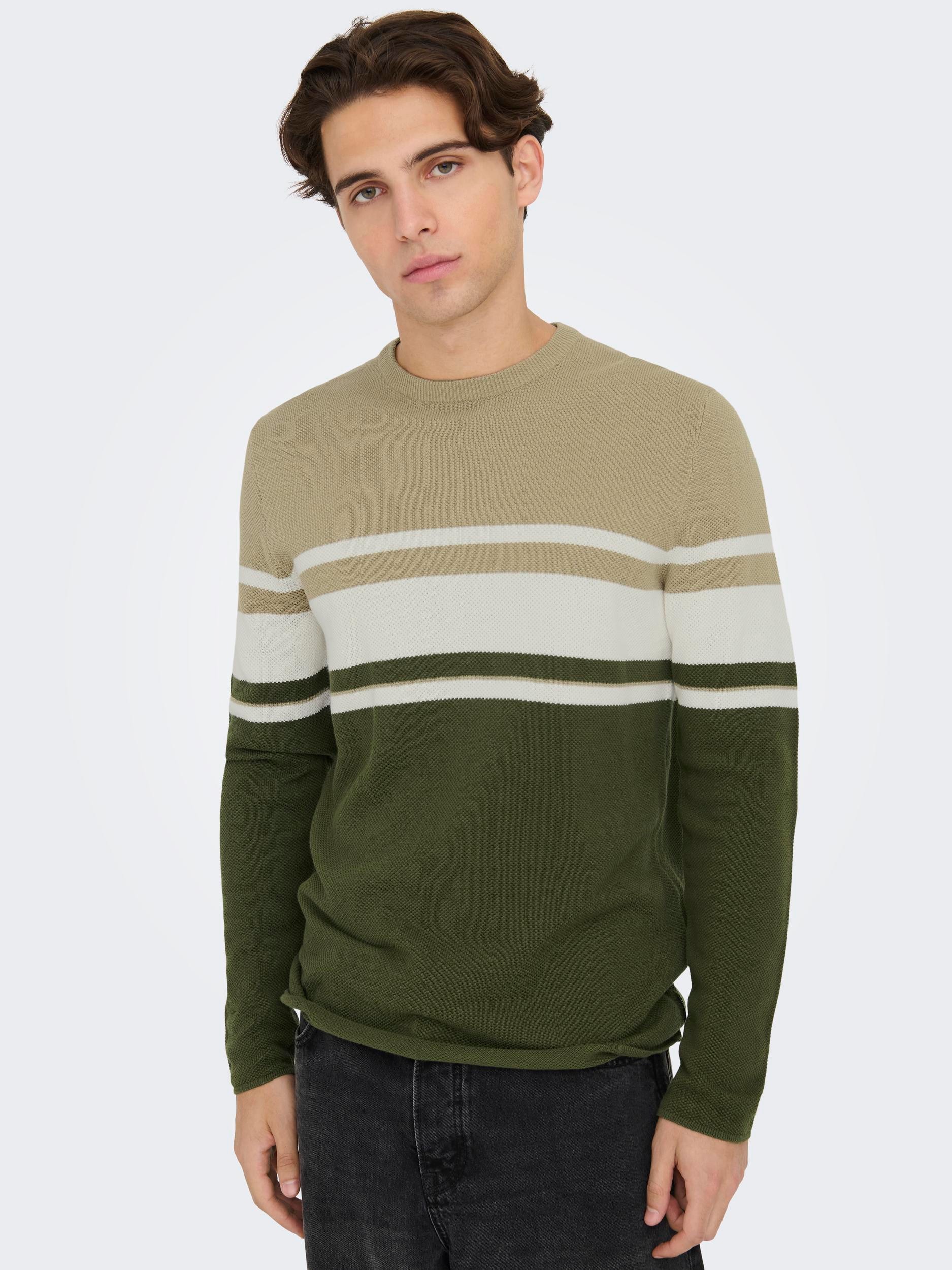 ONLY & SONS Rundhalspullover »ONSNIGUEL REG 12 BLOCK CREW KNIT«