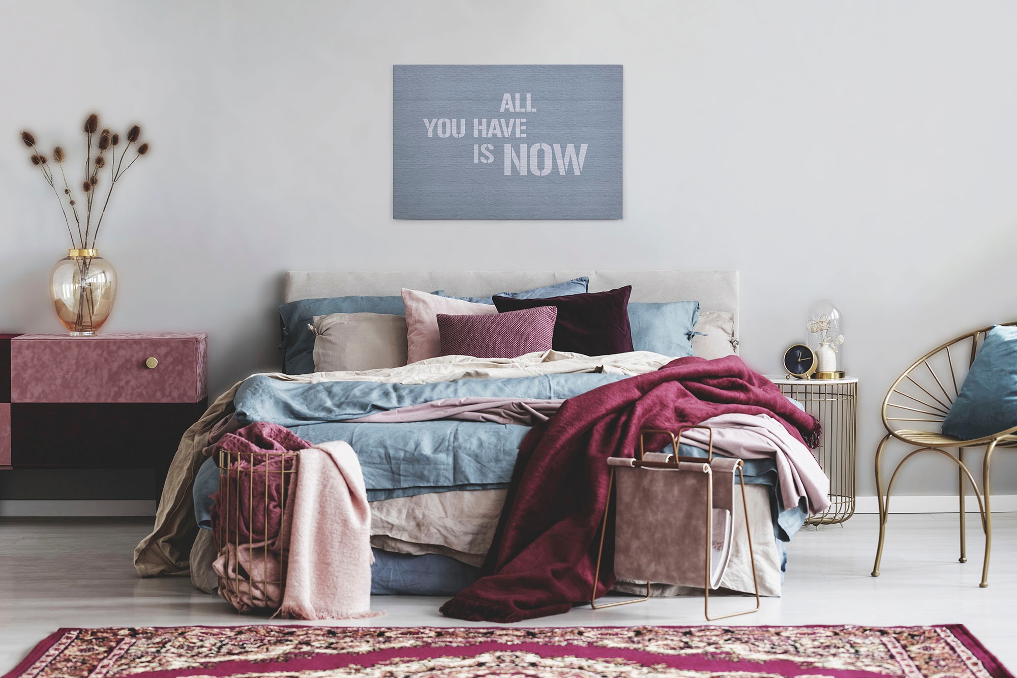 A.S. Création Leinwandbild »message«, Kunst-Sprüche-Kinder, (1 St.), Keilrahmen Bild Steinoptik Schriftzug Leinwand-Bild Wohnzimmer modern