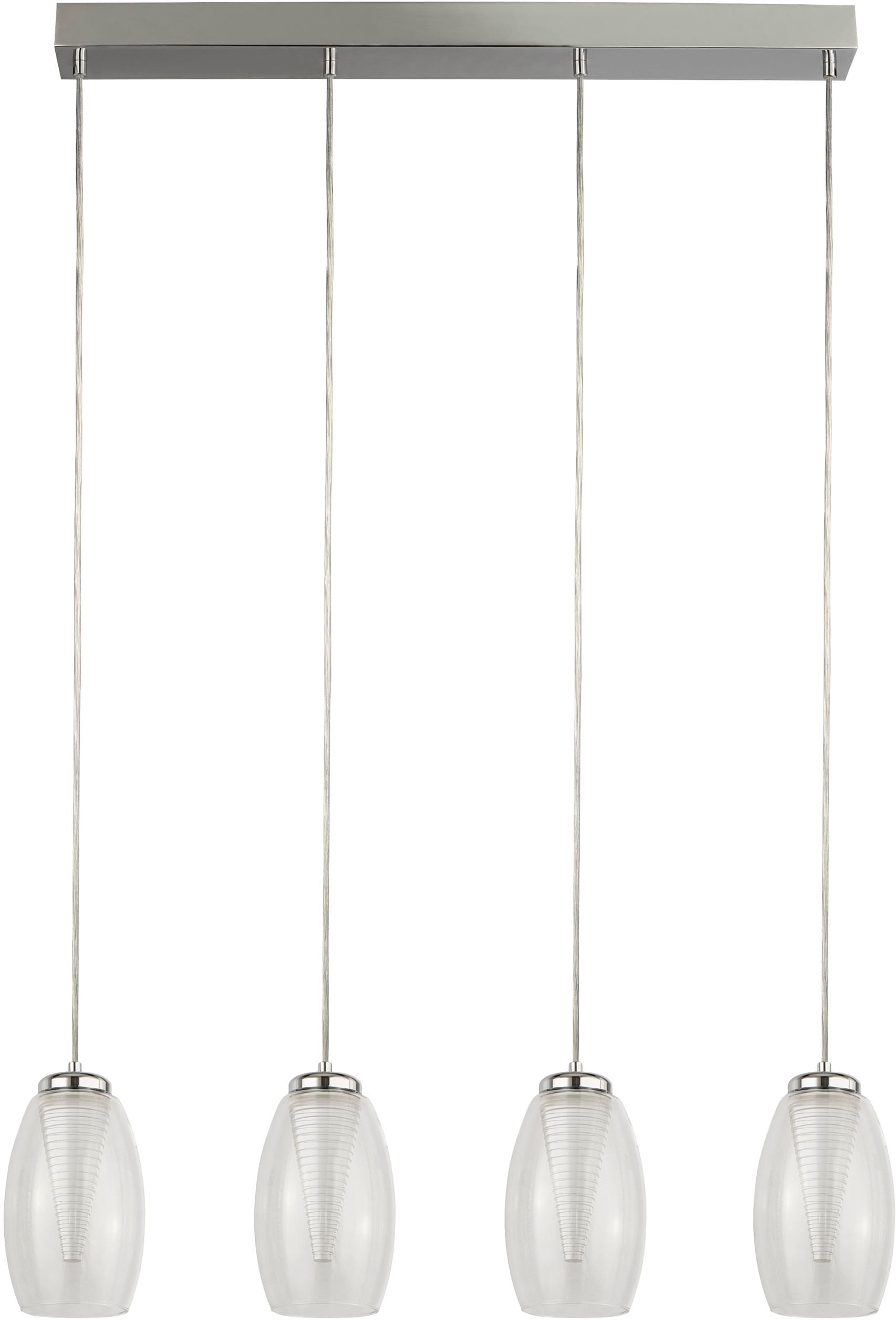 Searchlight Pendelleuchte »Cyclone 4Lt Bar-Anhänger - Chrom- und Klarglas« LED-Modul 1 Stk.