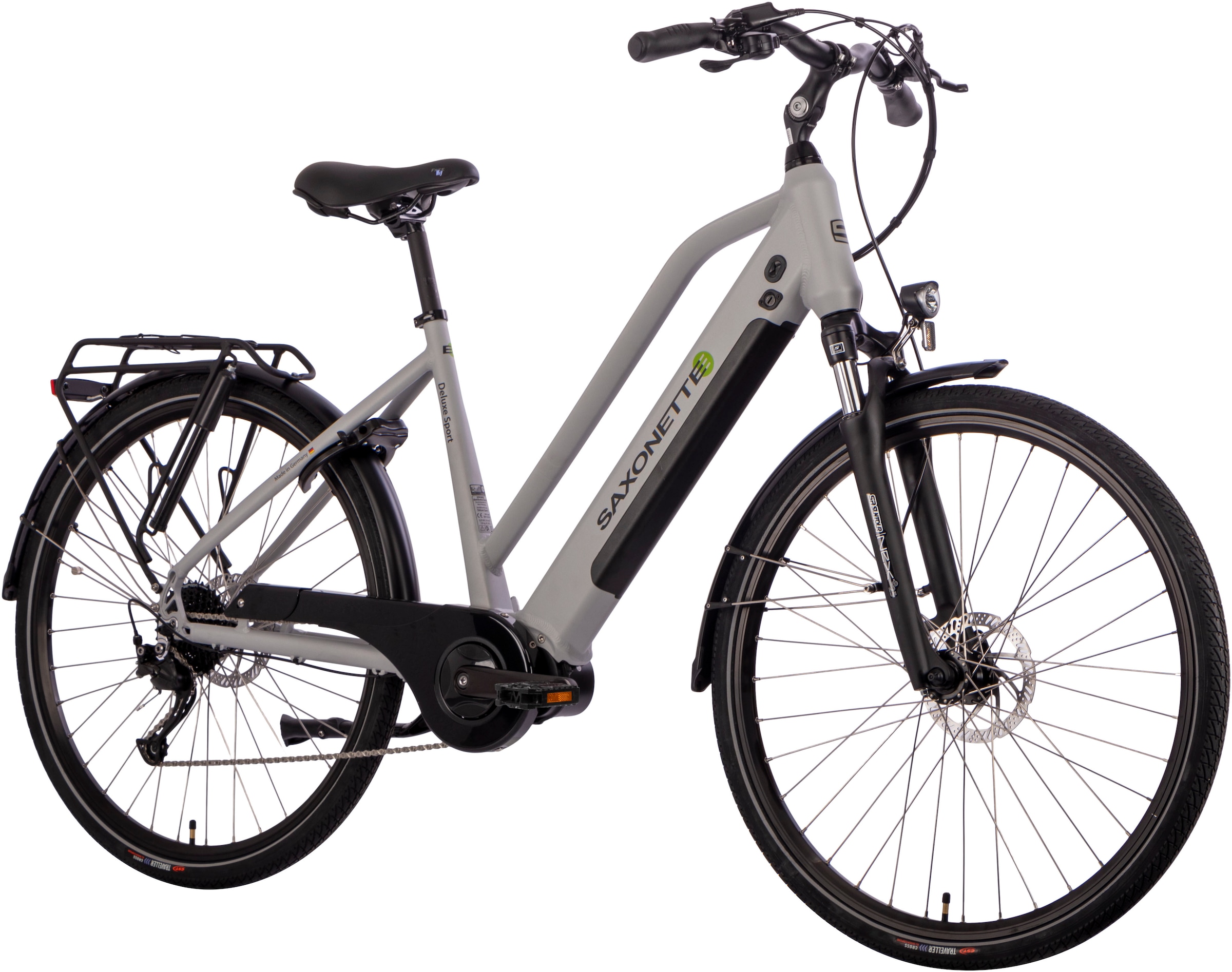 SAXONETTE E-Bike »Deluxe Sport Lady«, 9 Gang, Shimano, Alivio, Mittelmotor 250 W, Pedelec, Elektrofahrrad für Damen u. Herren