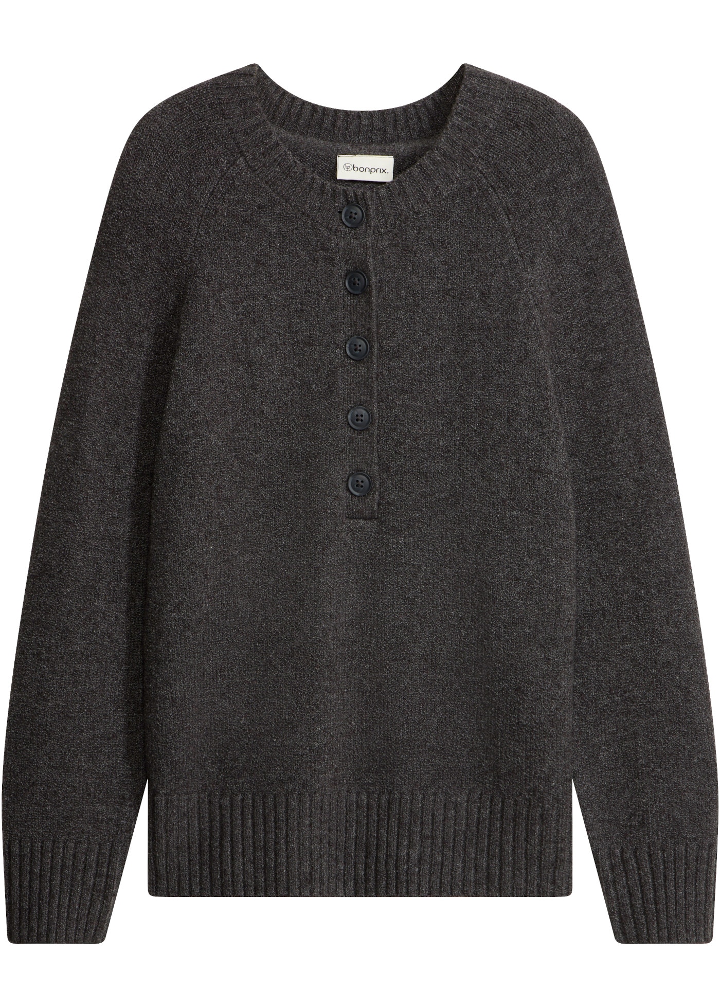 bonprix Strickpullover mit Knöpfen, lässig geschnitten, im Casual-Stil