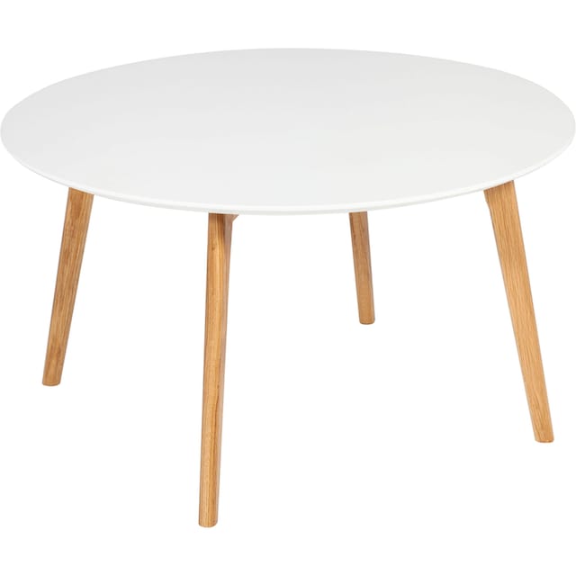 Homexperts Couchtisch »Madlina«, runde Tischplatte in weiß-matt, Maße  (B/T/H) ca. 80/80/45 cm online kaufen