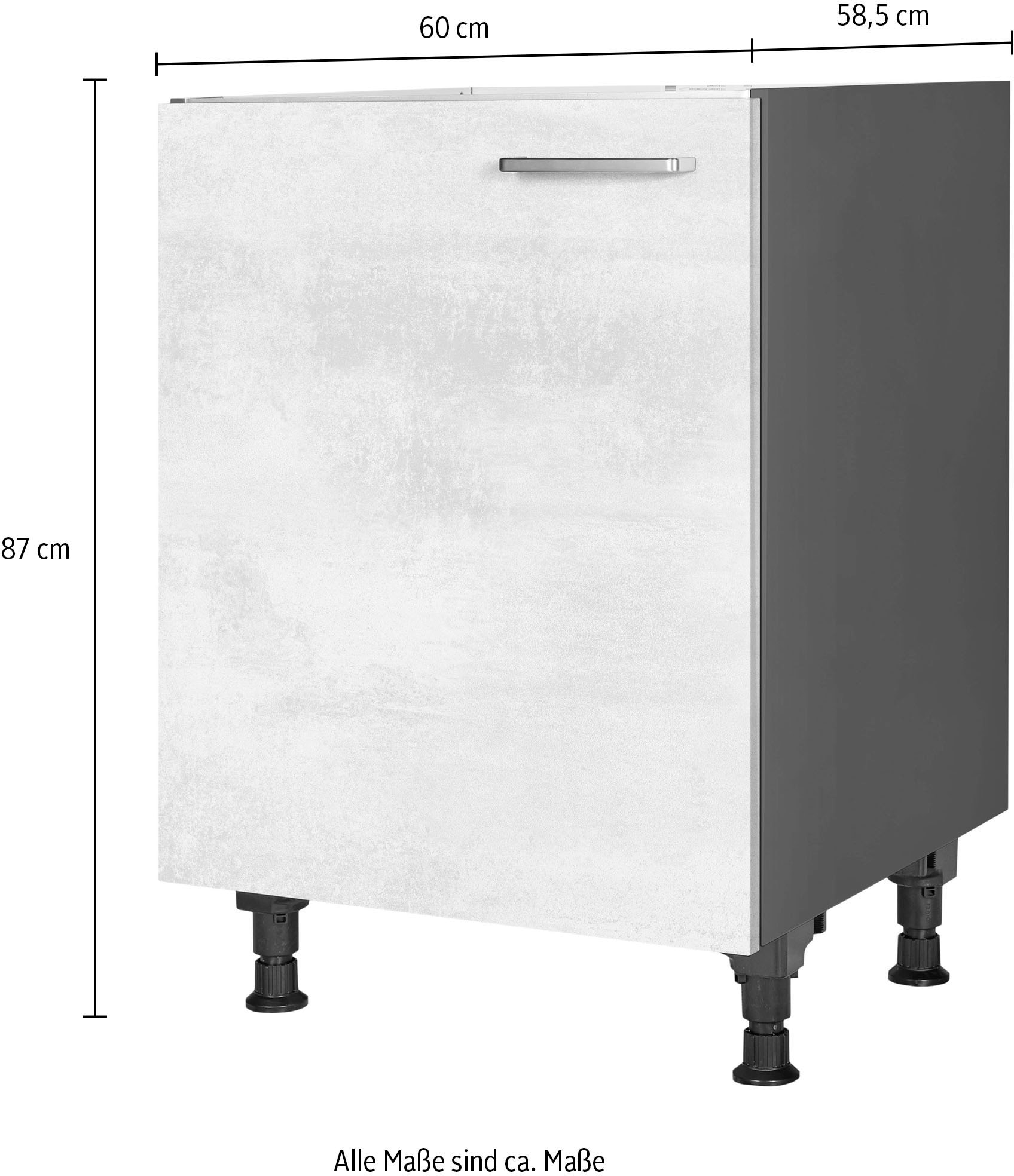nobilia® Spülenschrank »"Riva", Ausrichtung wählbar, vormontiert, in den Breiten«, 45 und 60 cm, mit höhenverstellbaren Sockelfüßen