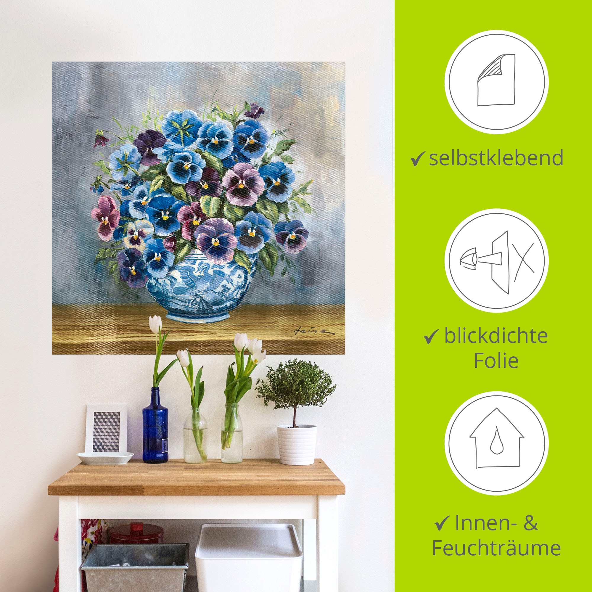 Artland Wandbild »Stiefmütterchen«, Blumenbilder, (1 St.), als Alubild, Outdoorbild, Leinwandbild, Poster, Wandaufkleber