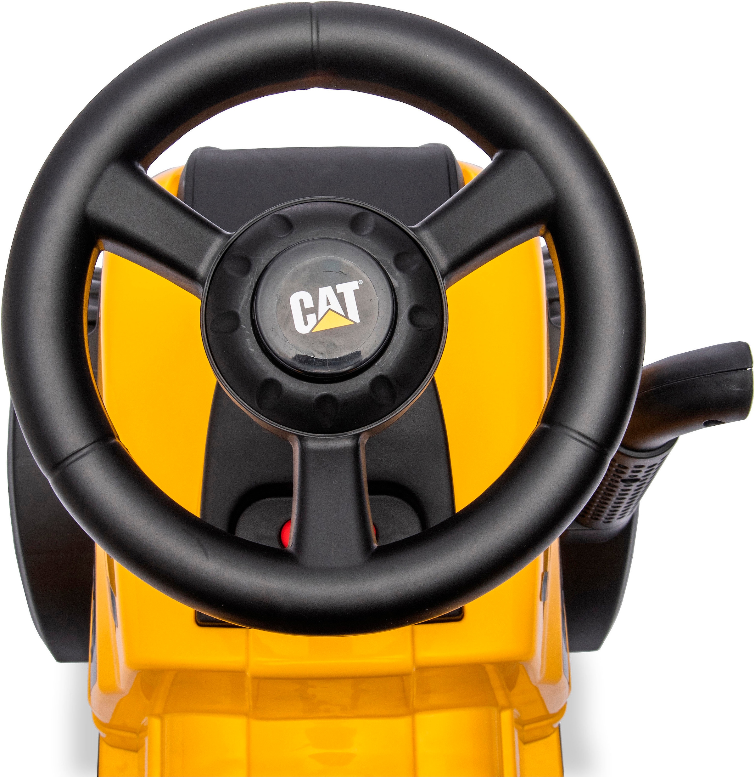 Jamara Rutscher »Caterpillar Traktor mit Anhänger 2in1, gelb«, mit Licht- und Soundeffekten sowie Hupe