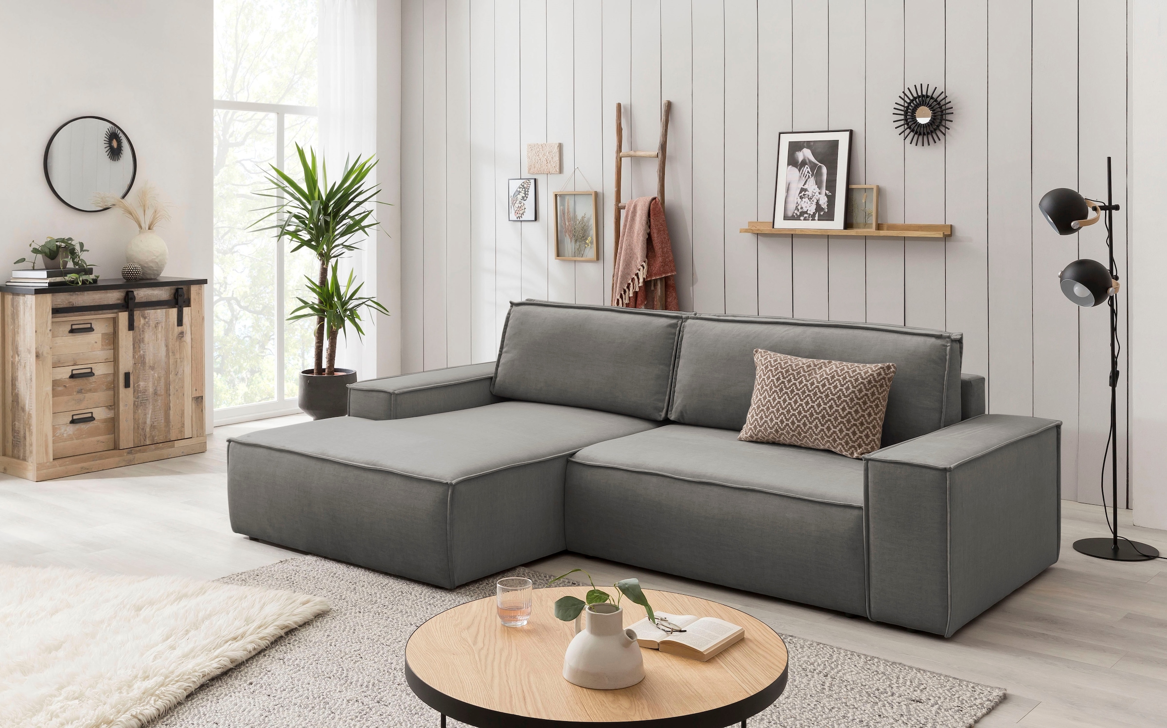 Home affaire Ecksofa SHERWOOD Schlafsofa 267 cm, L-Form, Schlaffunktion mit günstig online kaufen