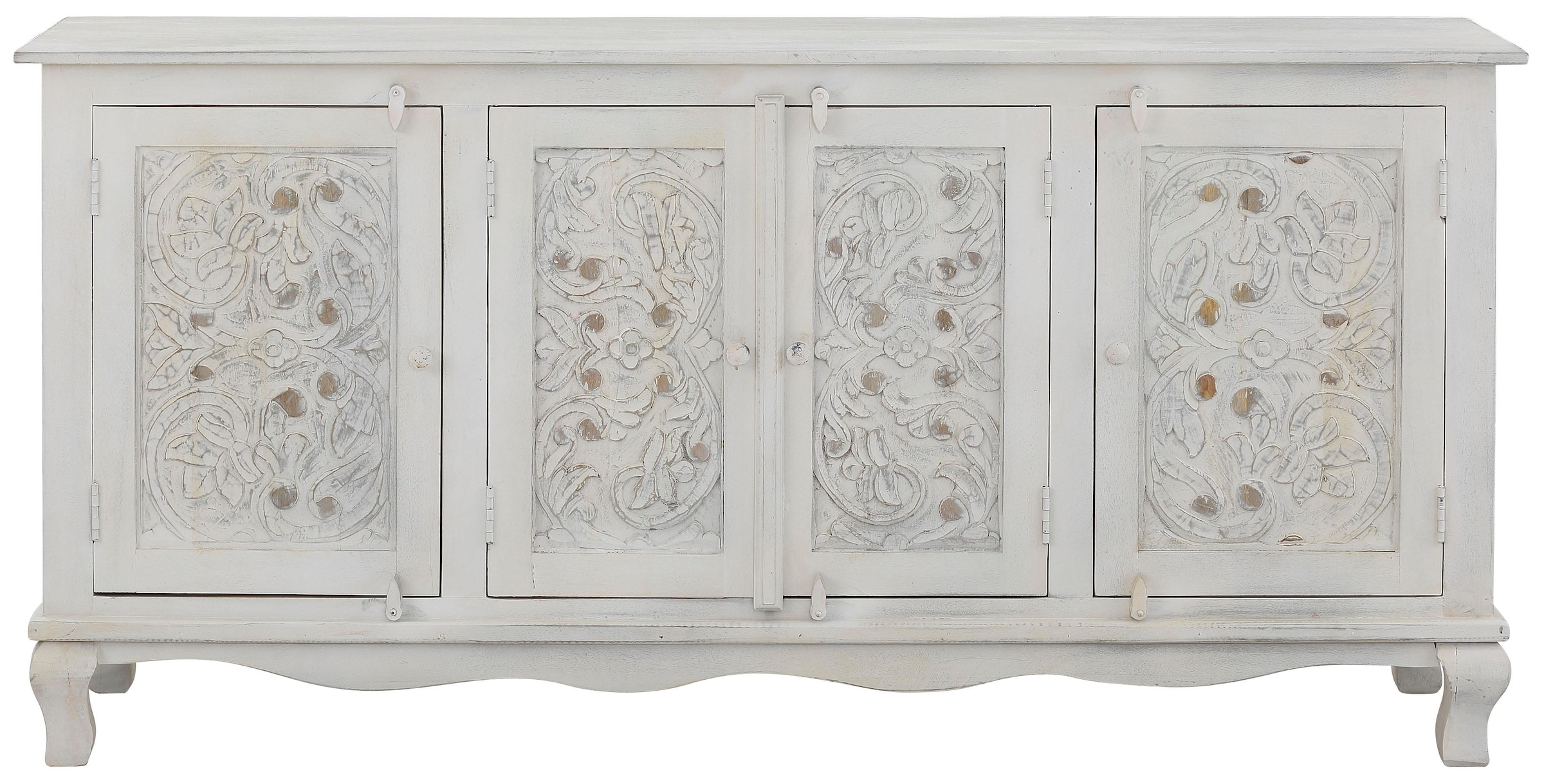 Home affaire Sideboard »Rajat«, Kommode aus Mangoholz mit Frontenfräsungen, Breite 175 cm