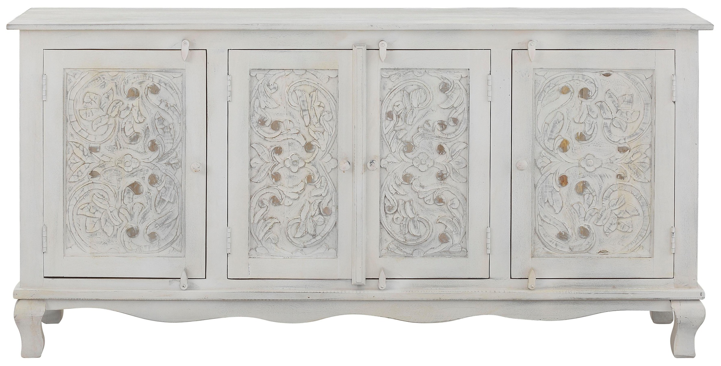 Home affaire Sideboard »Rajat«, Kommode aus Mangoholz mit Frontenfräsungen, günstig online kaufen