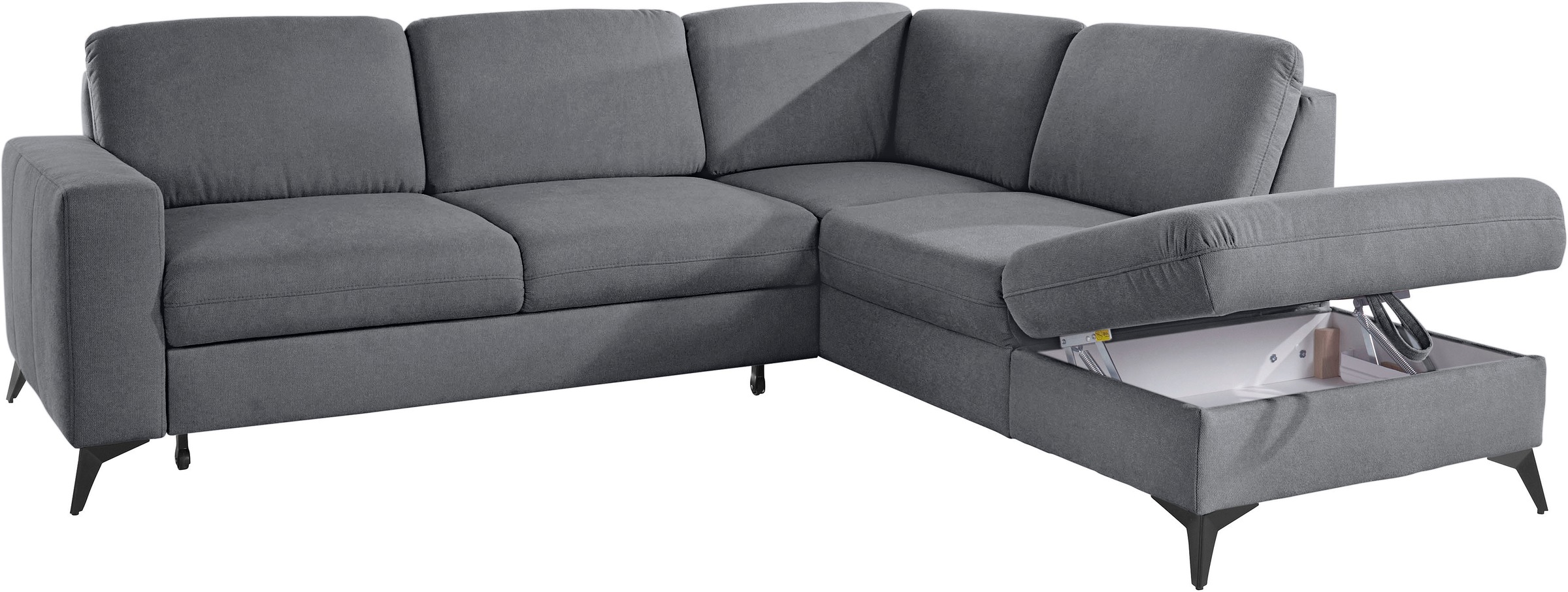 Places of Style Ecksofa »Lolland L-Form«, Wahlweise mit Bettfunktion und Stauraum, auch mit abwischbarem Bezug