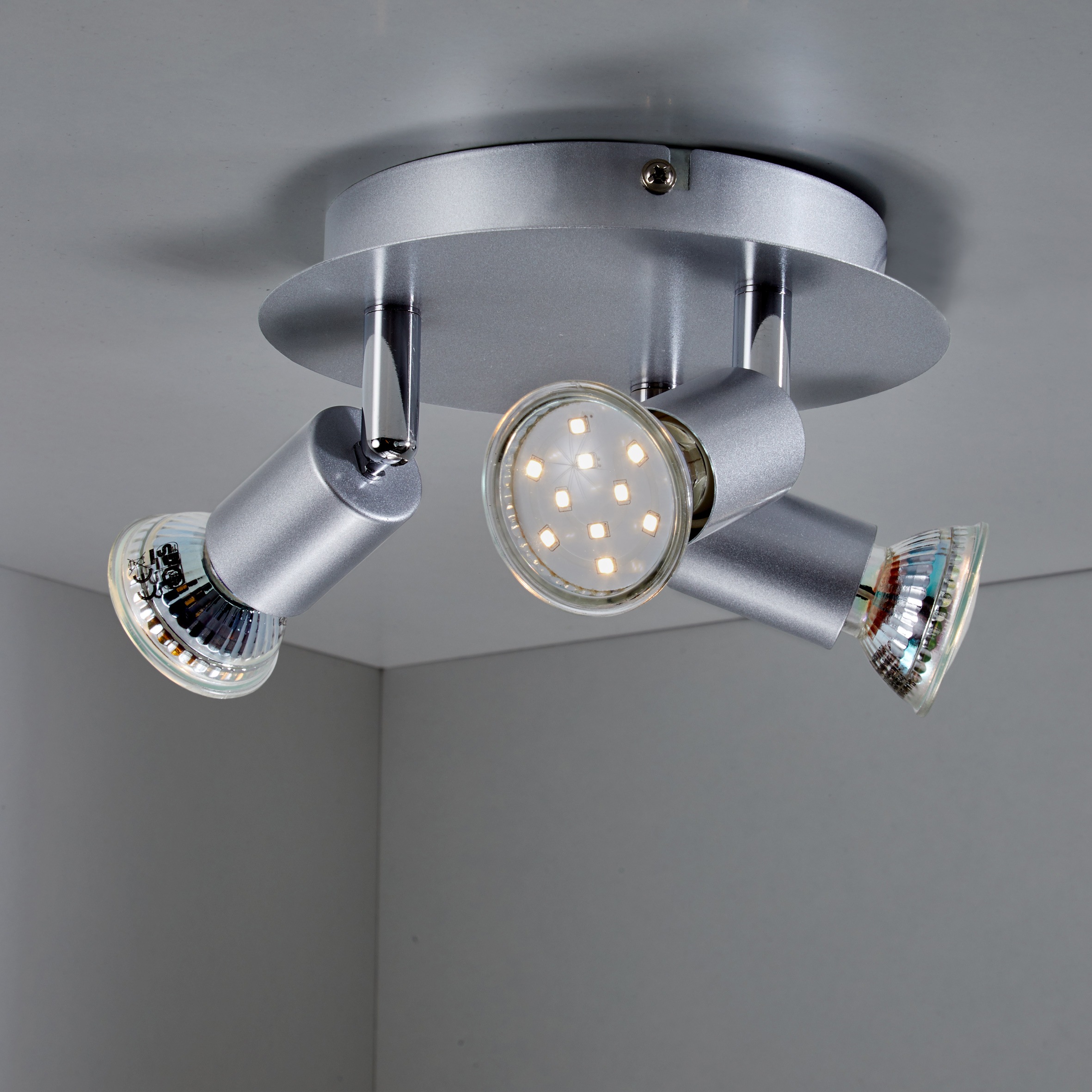 B.K.Licht LED Deckenspots »Lunis 3«, 3 flammig, Leuchtmittel GU10 | LED wechselbar, LED Deckenleuchte schwenkbar, inkl. 3W GU10 250LM GU10 warmweiß