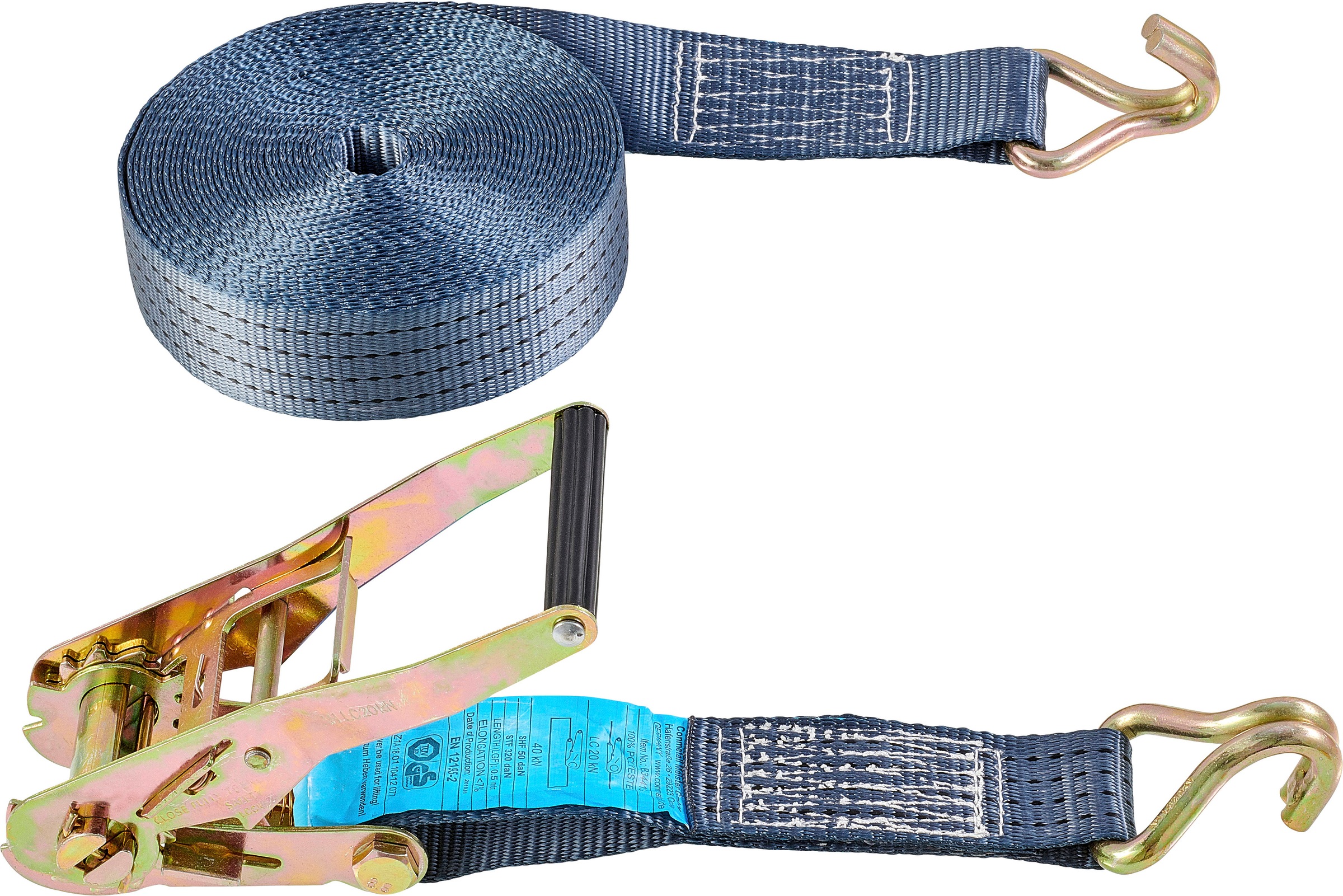 Connex Zurrgurt »Zweiteilig - 4000 kg maximale Belastbarkeit«, Spannratsche & Spitzhaken - Aus Polyester